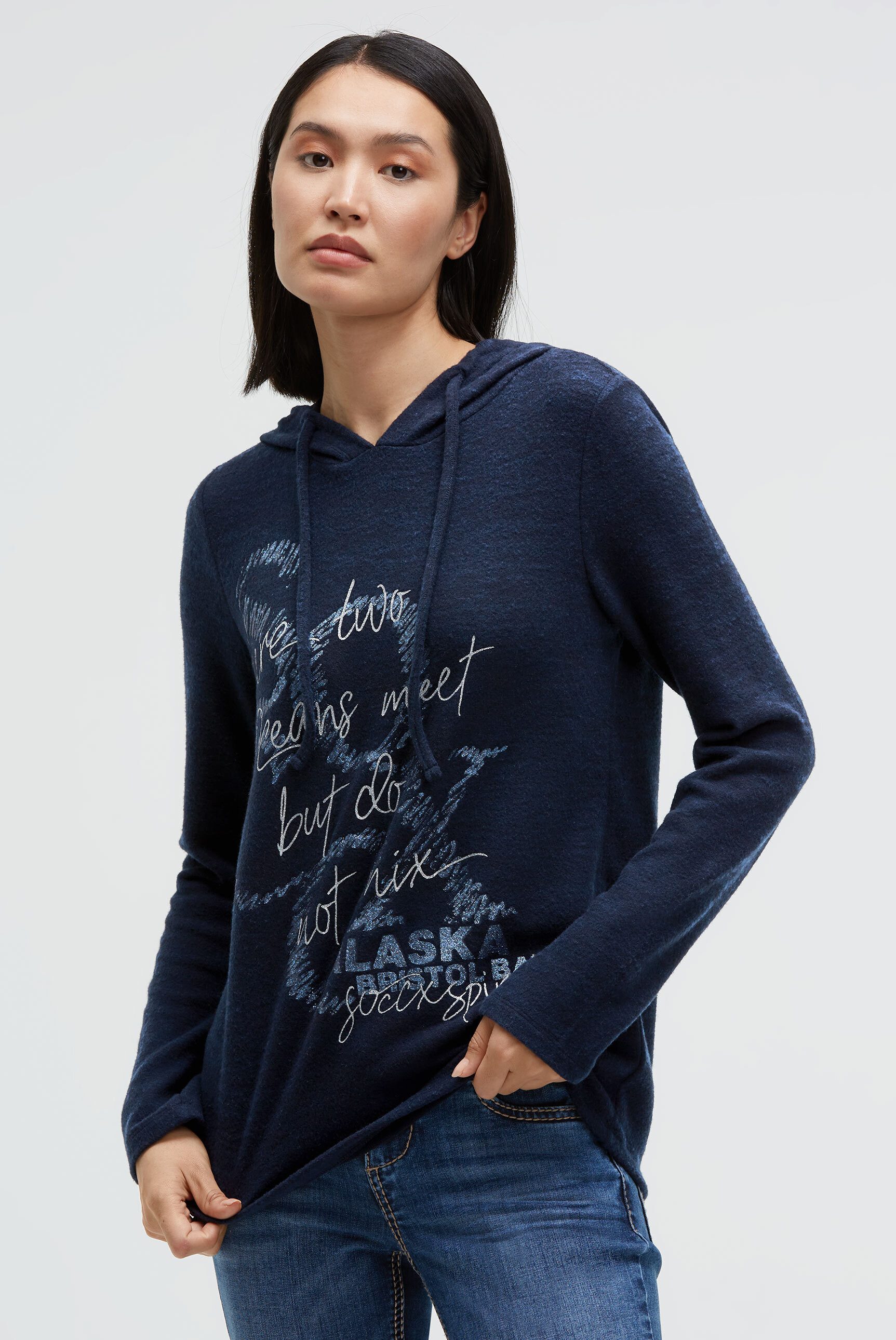 SOCCX Kapuzenpullover aus Flauschstrick