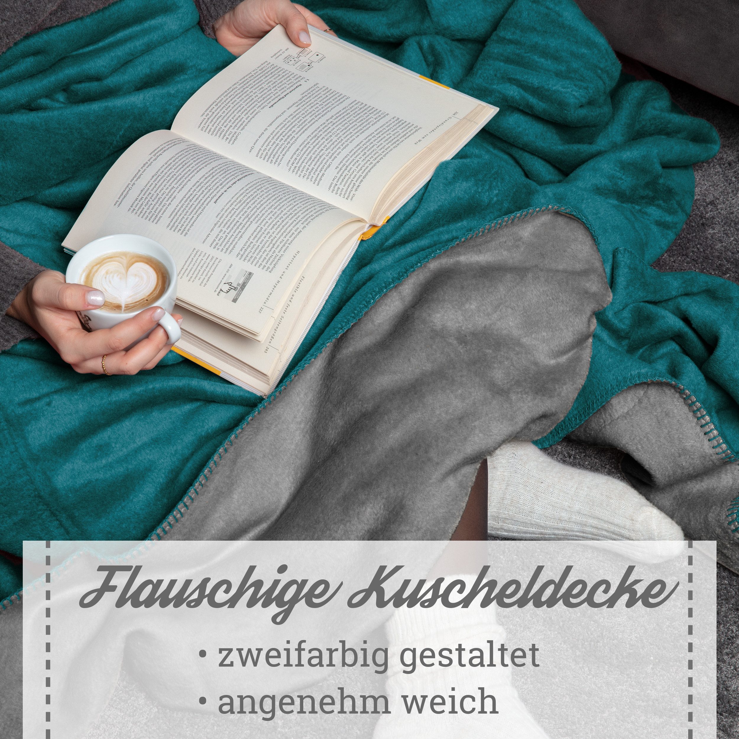 Wohndecke Moon Kuscheldecke Doubleface Baumwollmix ca günstig online kaufen