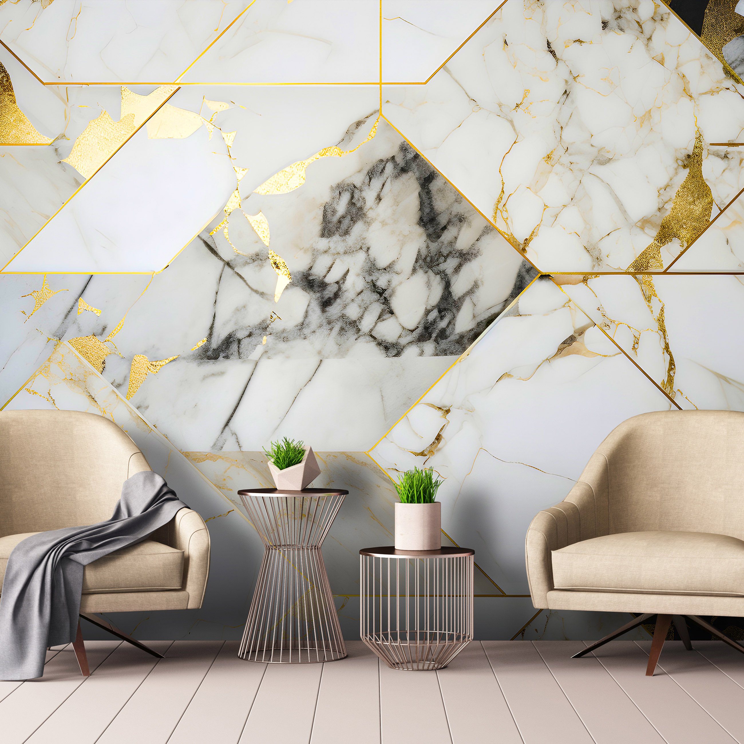 Wallarena Fototapete Marmor Gold Glamour Vlies günstig online kaufen