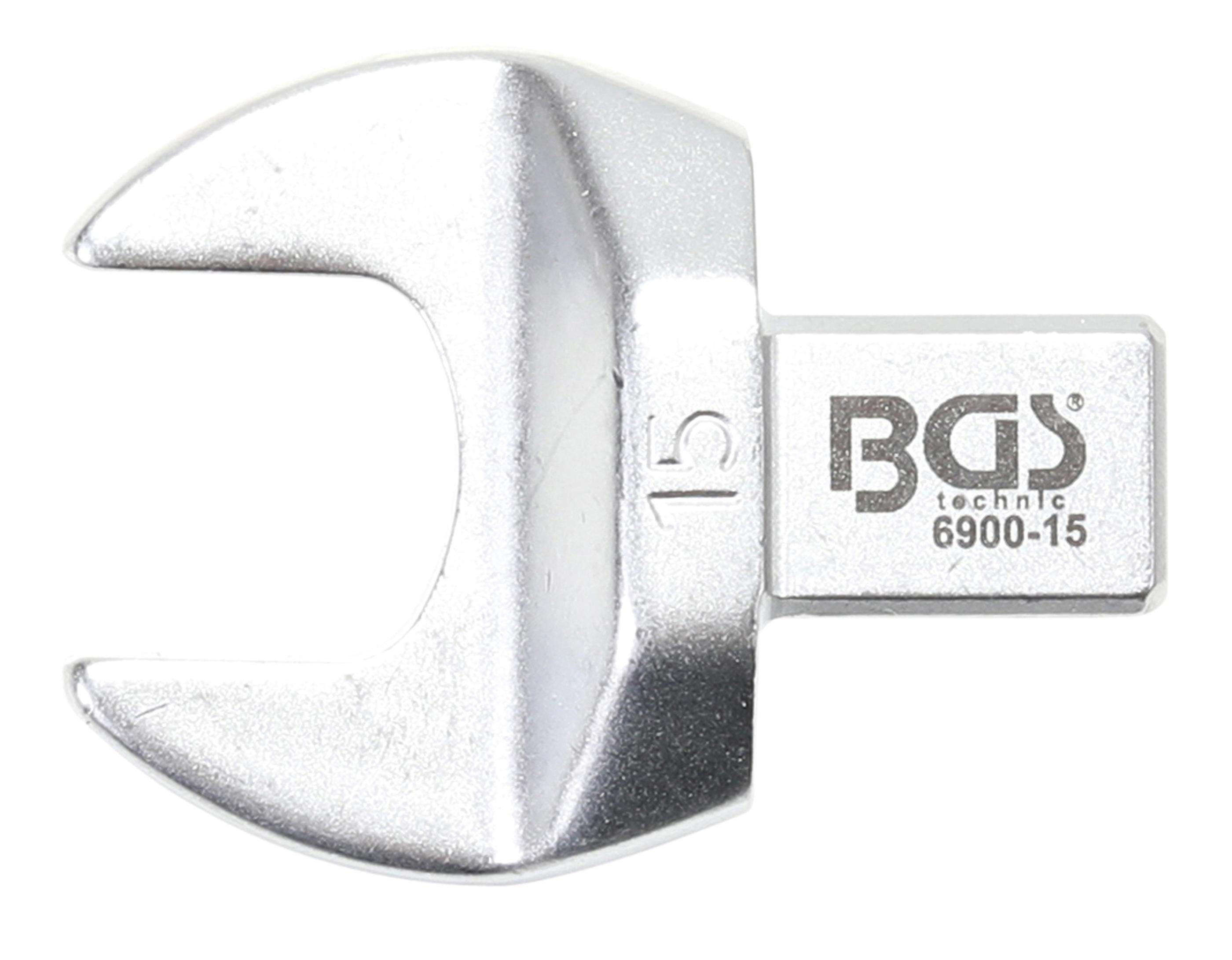 BGS technic Maulschlüssel Einsteck-Maulschlüssel, 15 mm, Aufnahme 9 x 12 mm