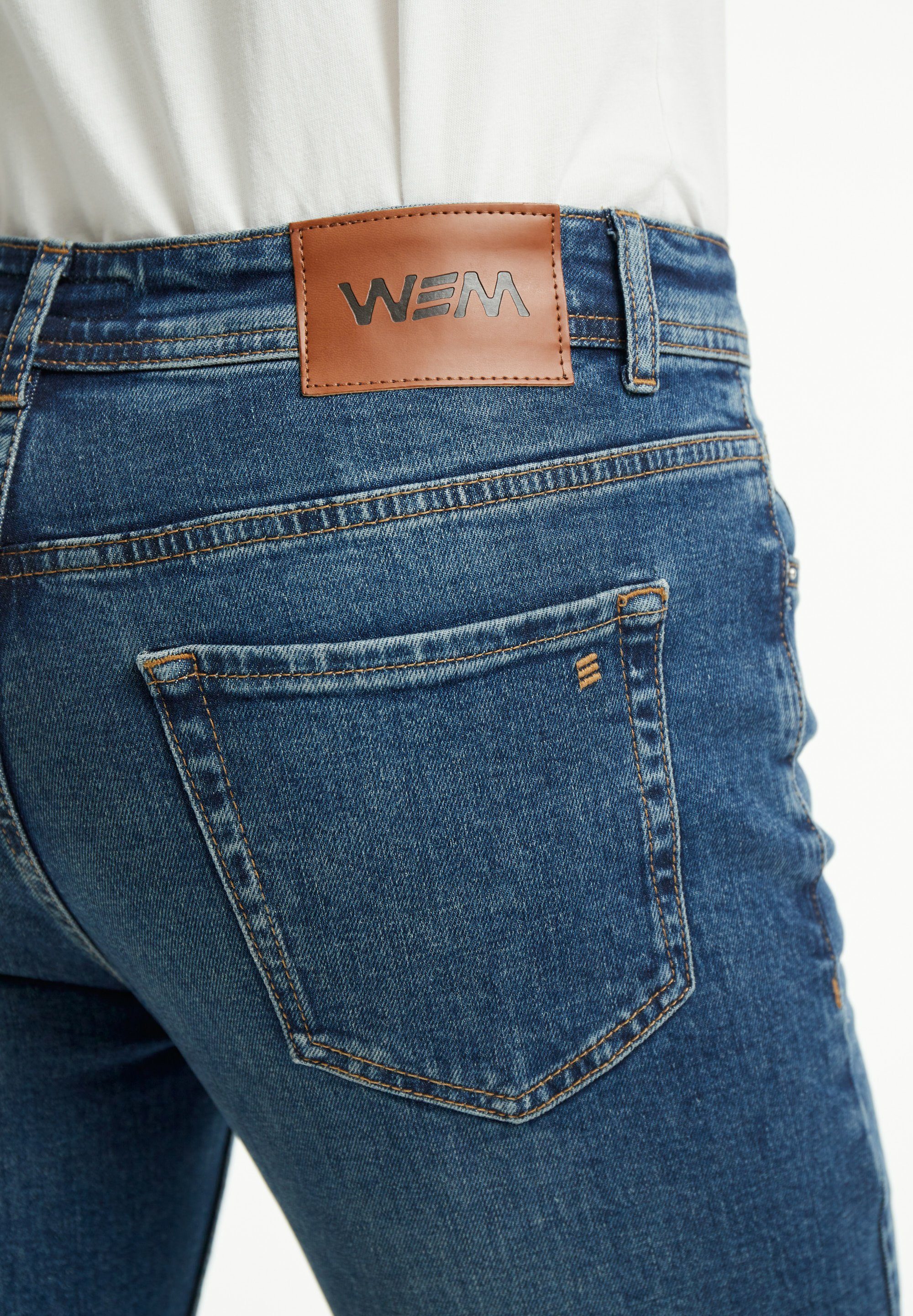 wem Tapered-fit-Jeans Oscar Tapered unten Fit Oben inky – Mittlere schmaler breiter, Bundhöhe: blue dark