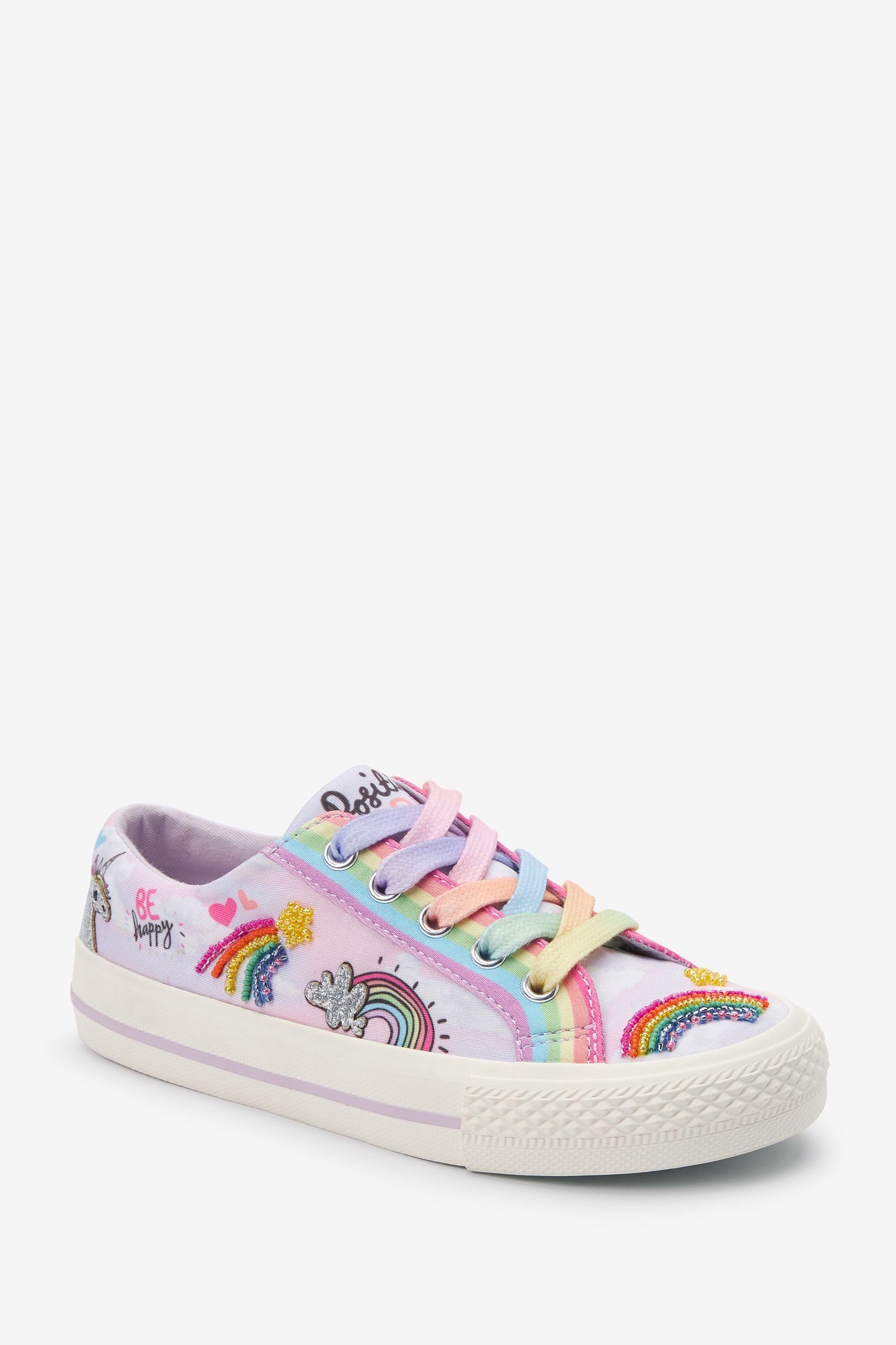 Next Rainbow Schnürsneaker (1-tlg) Sneaker Embroidered Purple Lilac