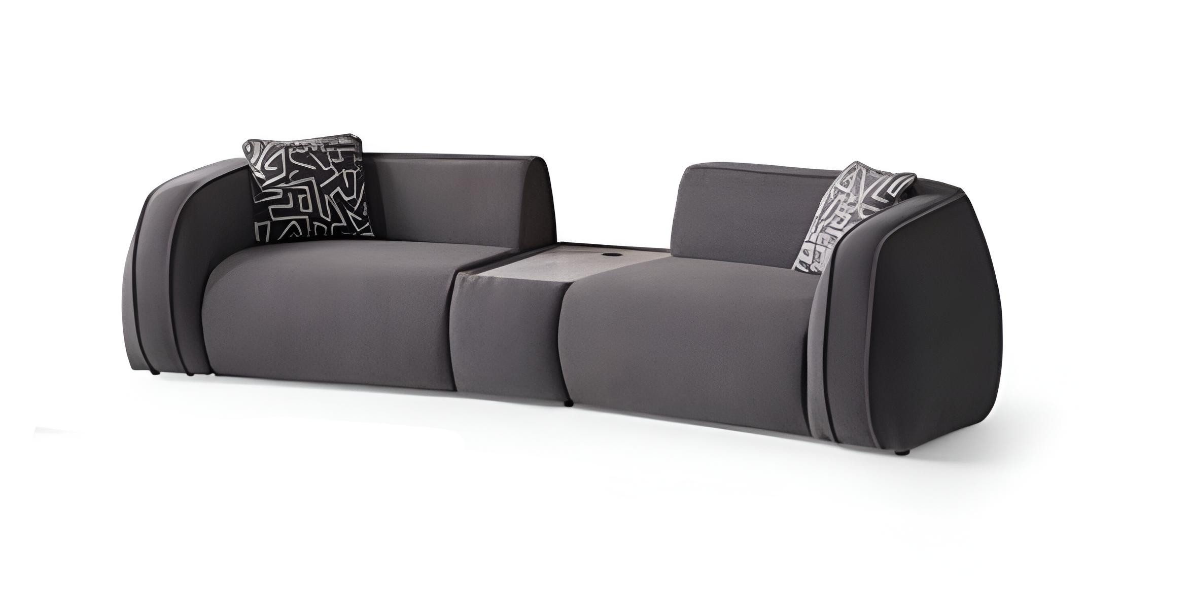 JVmoebel 3-Sitzer Luxuriöses graues 3-Sitzer Sofa Designermöbel Polstermöbel