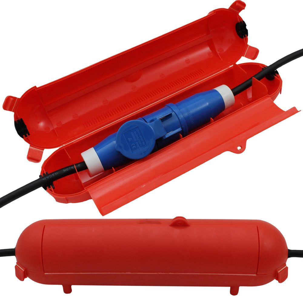 OCS Kabelbox Kabelsafe CEE + Schuko Silikondichtung Wohnmobil Caravan mit Füßen