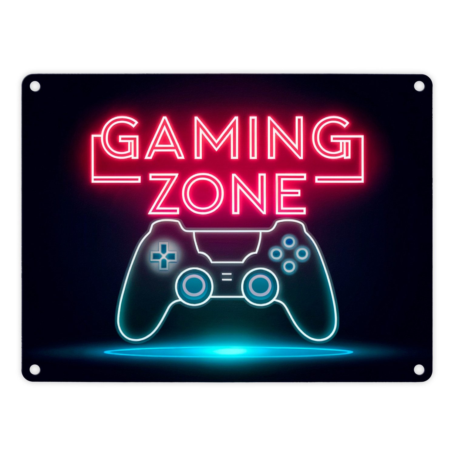 speecheese Metallschild Gaming Zone Controller Fußmatte in Metallschild in günstig online kaufen