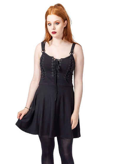 Poizen Industries Minikleid Malice Dress Gothic Schnürung Trägerkleid