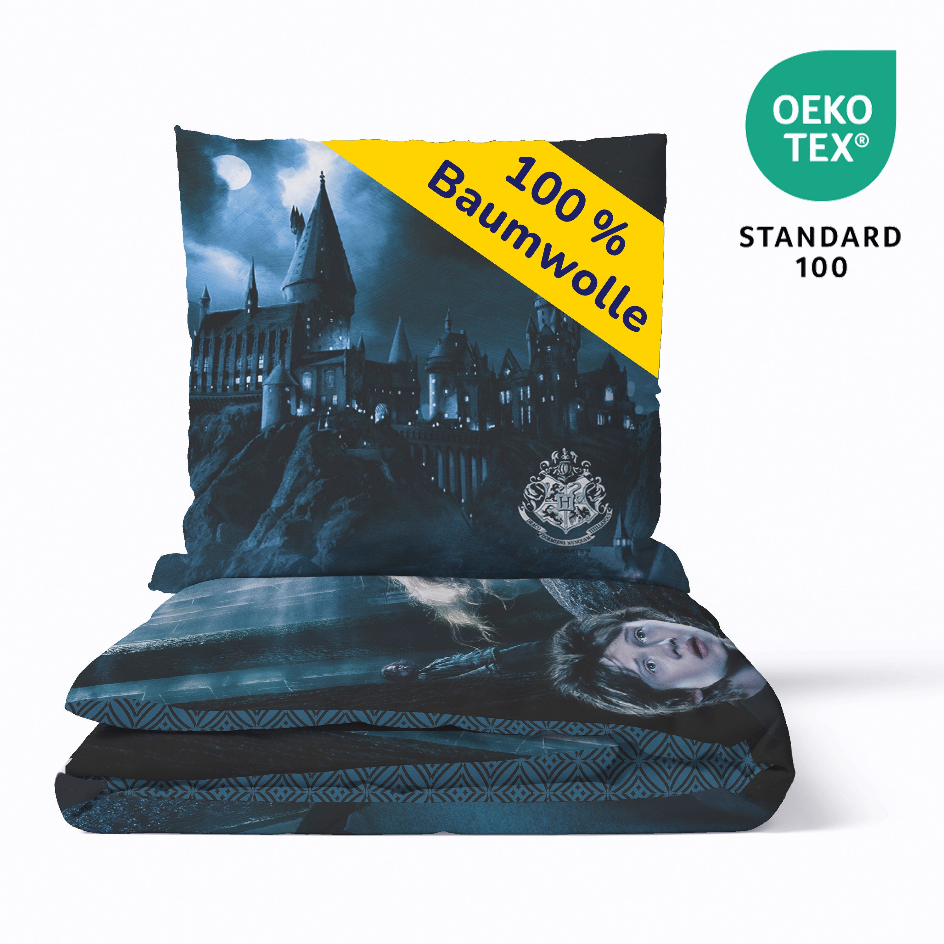 Träumschön Kinderbettwäsche Premium Baumwollbettwäsche 135x200 Harry Potter Design, Baumwolle, 2 teilig