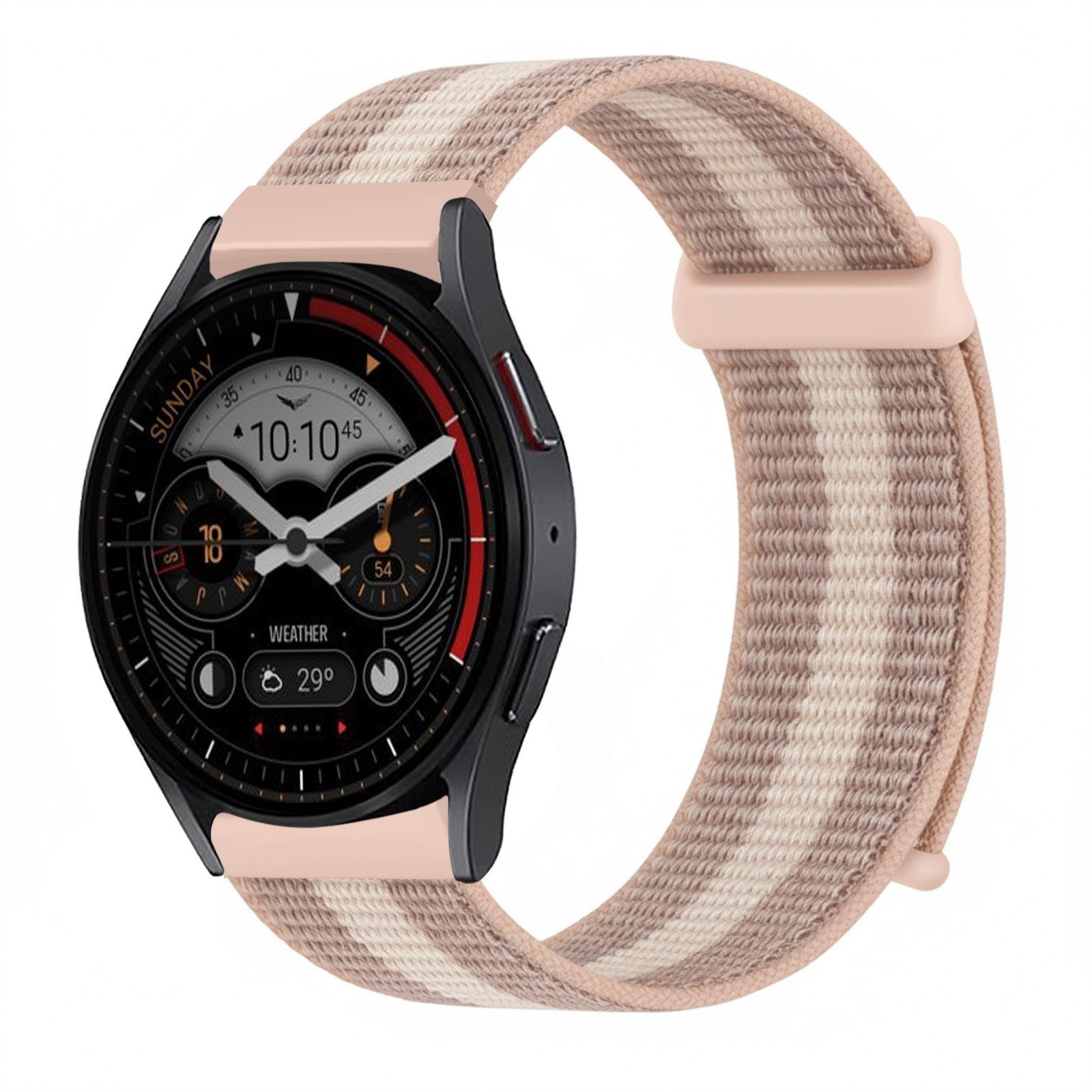 Tec-Expert Smartwatch-Armband für Samsung Galaxy Watch3 41 mm Armband Ersatz Wechsel Band, Nylon Textil mit Klettverschluss, stufenlos Verstellbar, atmungsaktiv