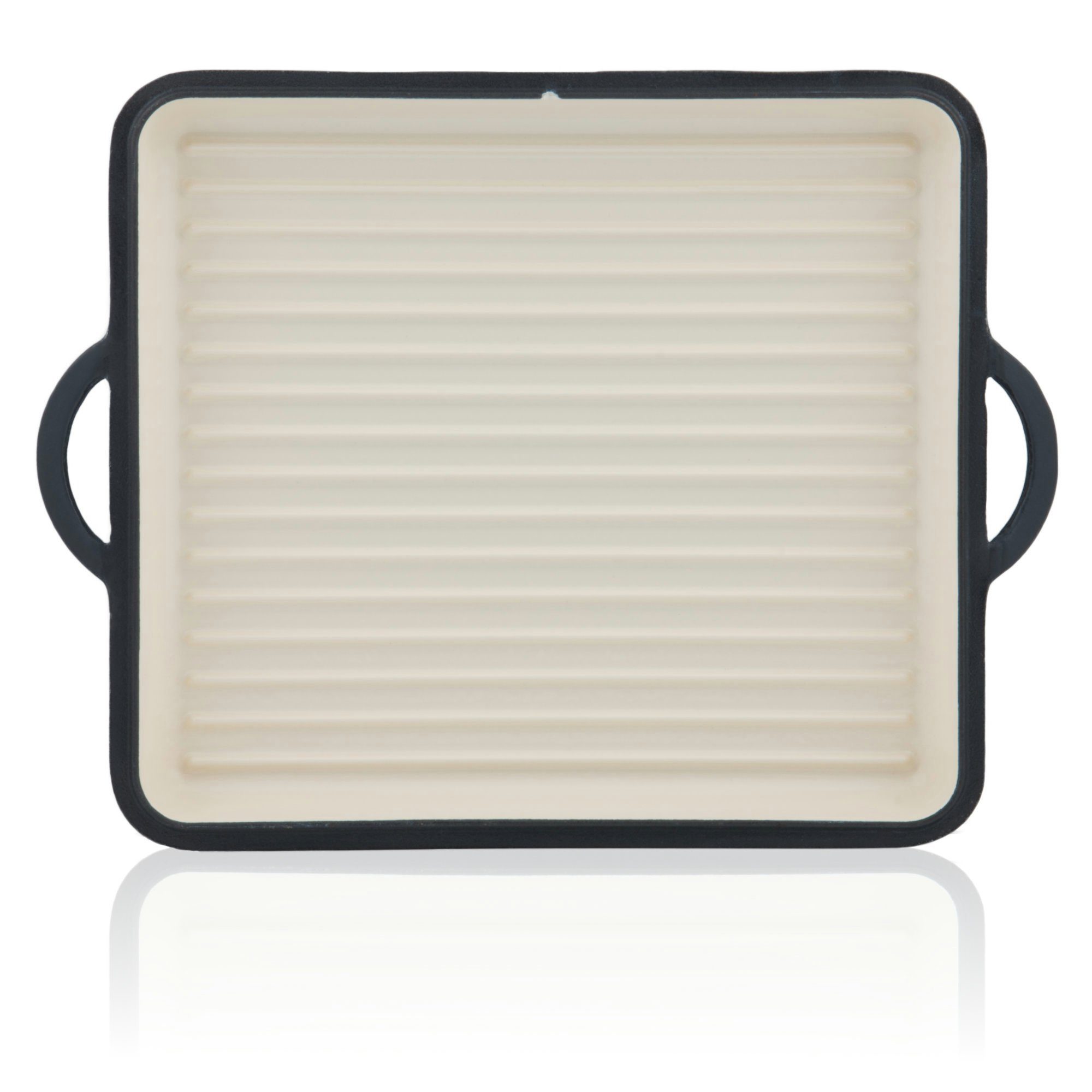 Mahlzeit Bräter Gusseisen emailliert, 10,5 L, Blue Berry, Bräter 2in1 mit Bratpfann, Gusseisen