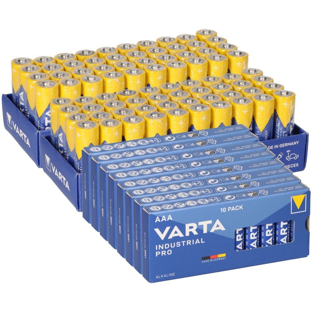 160x Varta Batterie Industrial 80x AA LR06 Mignon + 80x AAA LR3 Micro Batterie
