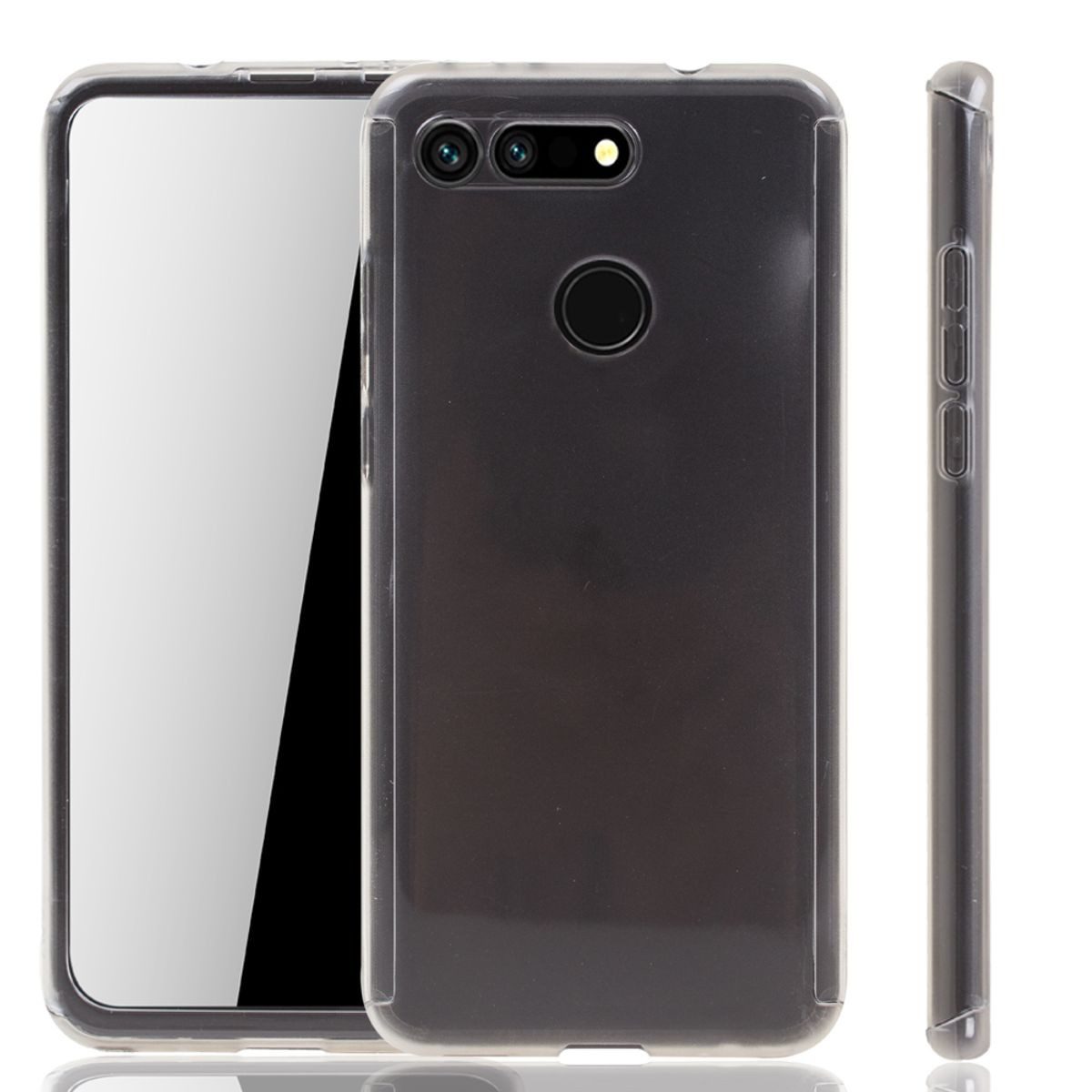 König Design Handyhülle Huawei Honor View 20, Huawei Honor View 20 Handyhülle 360 Grad Schutz Full Cover Transparent
