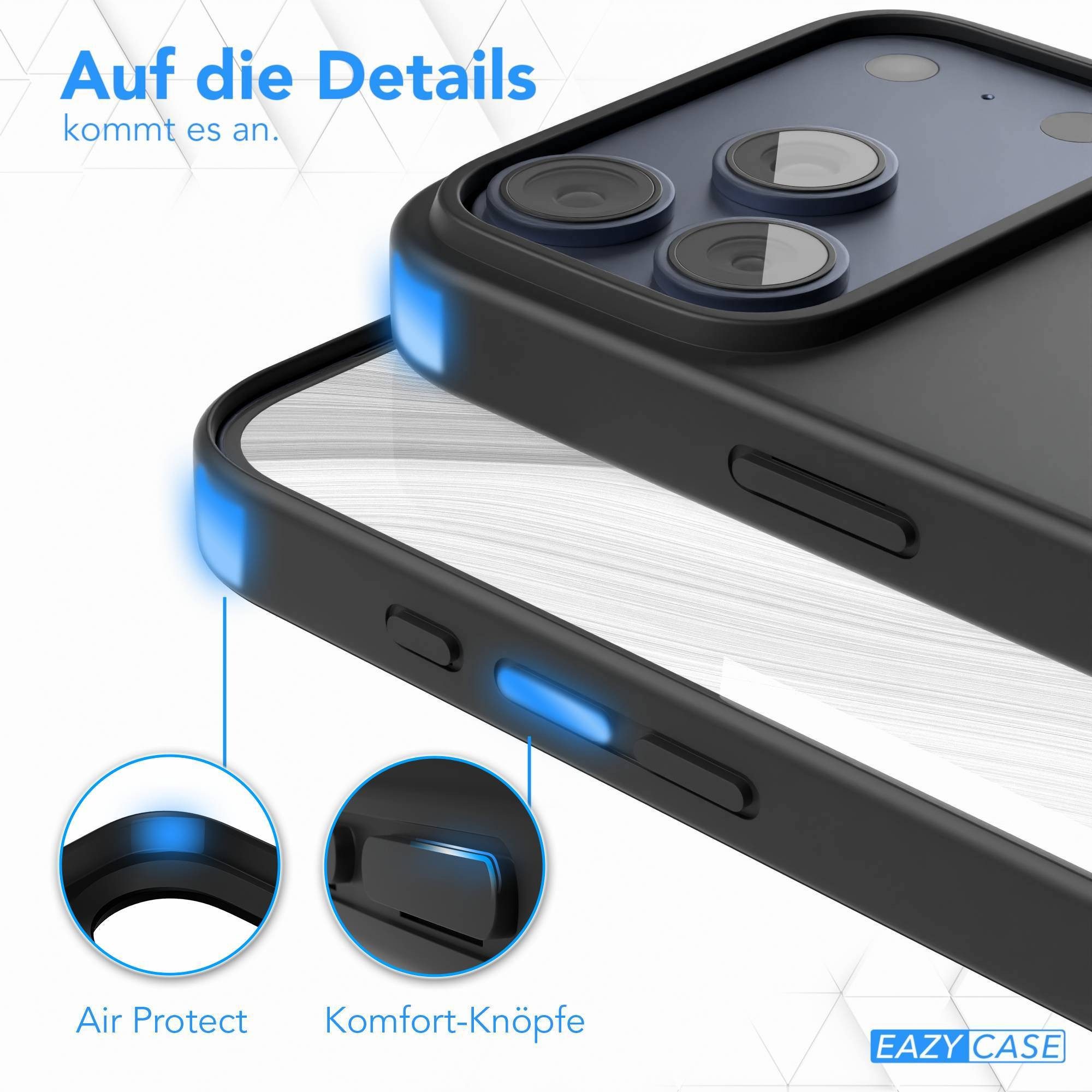 EAZY CASE Handyhülle Outdoor Case für Apple iPhone 17 Pro 6,3 Zoll, Hülle Outdoor kratzfest Schutzhülle mit Kameraschutz Robust Schwarz – Bild 4 von 5