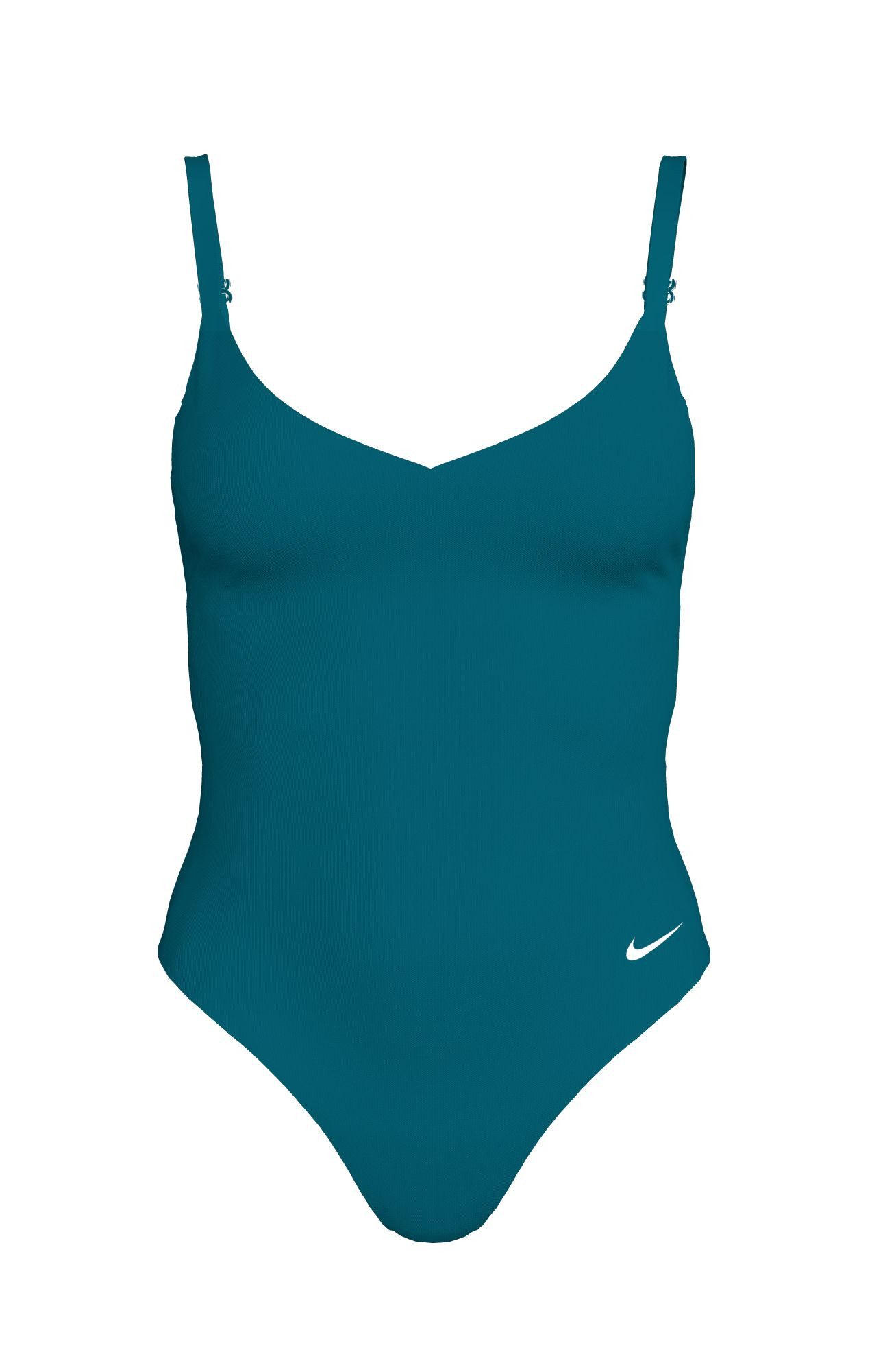 Nike Badeanzug V-NECK ONE PIECE mittlerer Halt, verstellbare Rücken- und Schulterträger