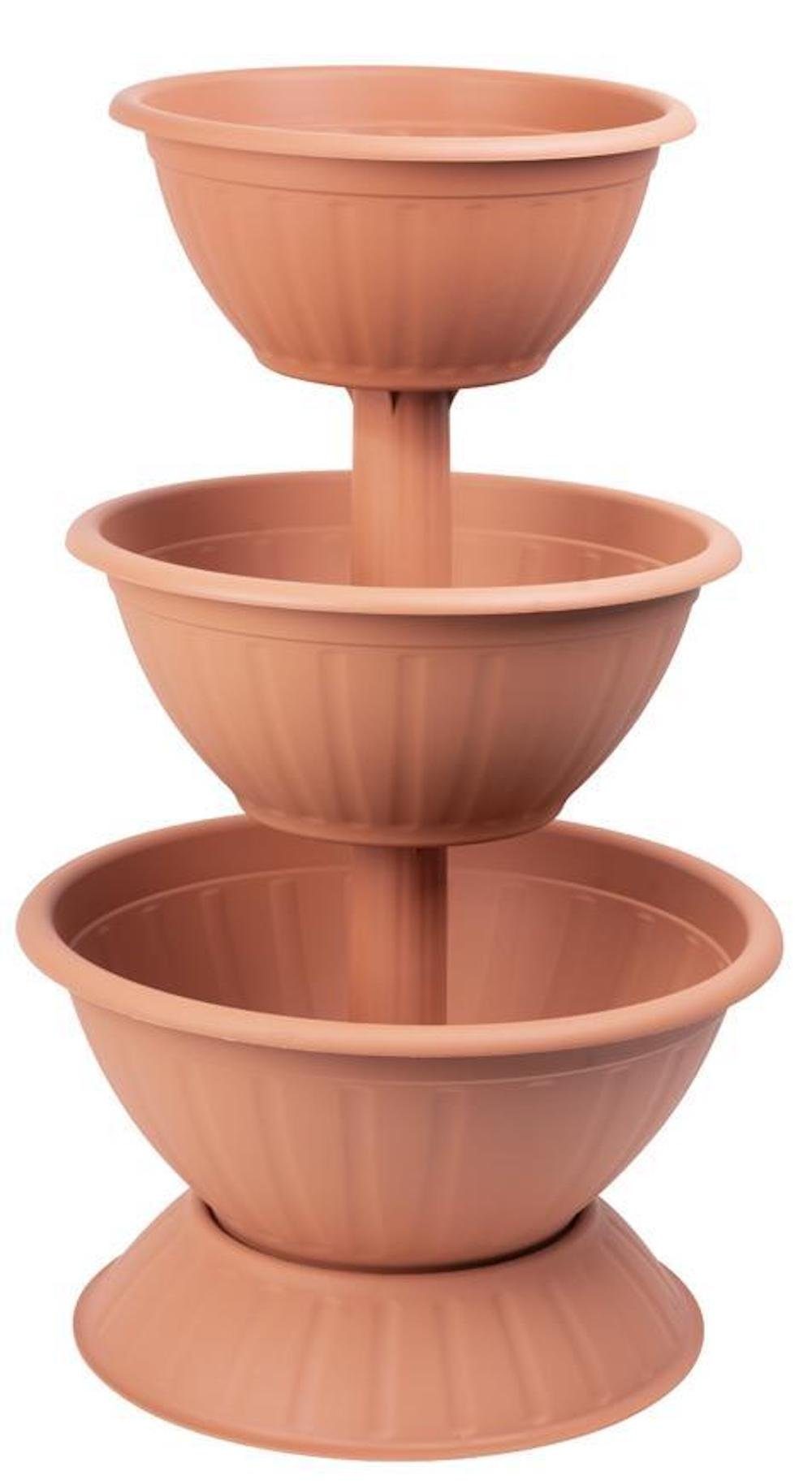 PROREGAL® Blumentopf Dreistöckige Blumentopf Pyramide, 79cm, günstig online kaufen