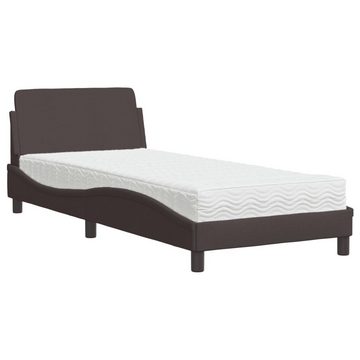 vidaXL Bett Bett mit Matratze Dunkelbraun 90x190 cm Stoff