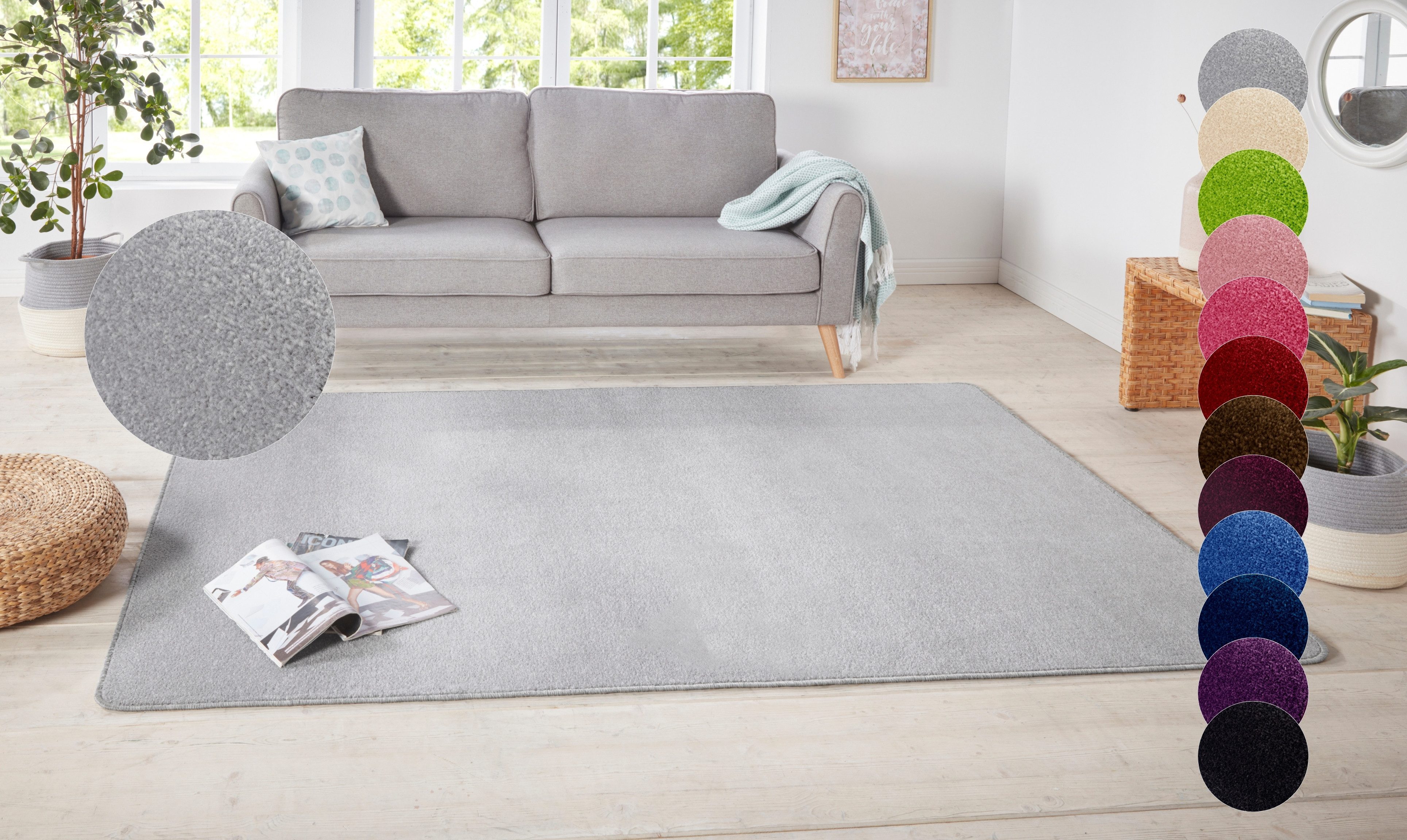 HANSE Home Teppich »Shashi«, rechteckig, 8,5 mm Höhe, Kurzflor, Unifarben, günstig online kaufen