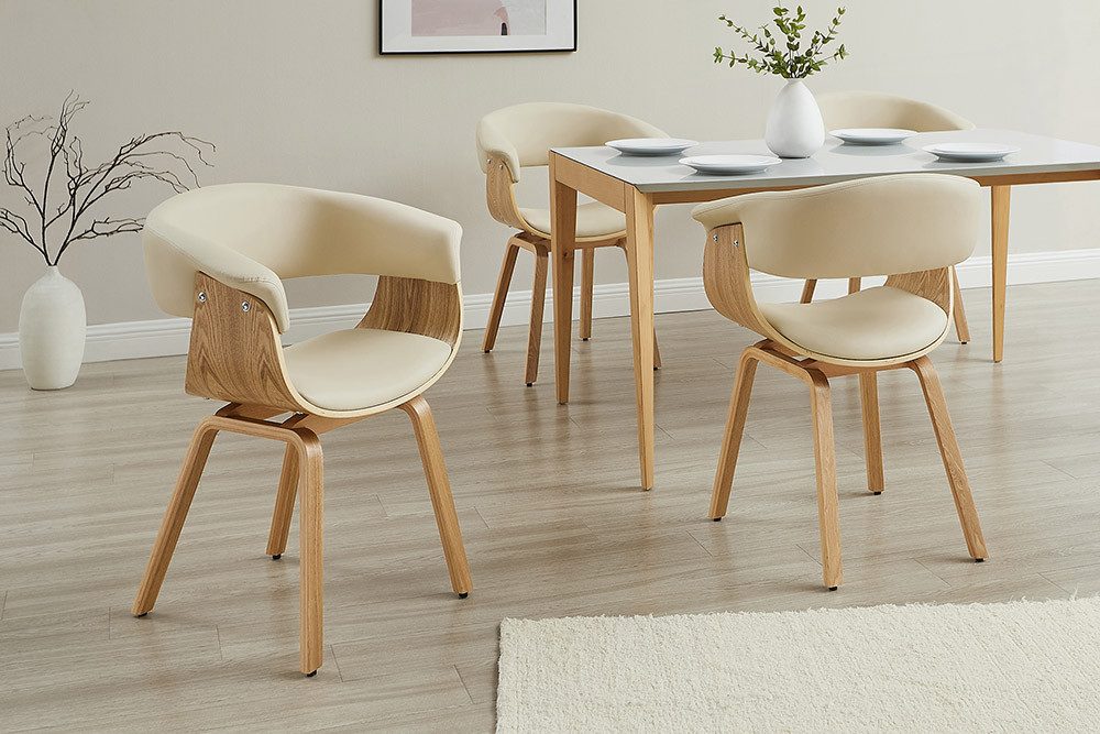 riess-ambiente Armlehnstuhl ORGANIC schwarz - Walnuss, Kunstleder, furniert, Armlehnen, gepolstert (Einzelartikel, 1 St), moderner Stuhl mit geschwungenen Formen - ideal für Esszimmer und Büro