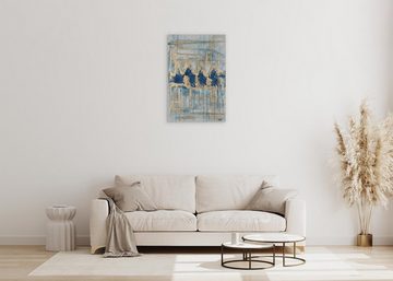 KUNSTLOFT Gemälde Hypnotic Turquoise 60x90 cm, Leinwandbild 100% HANDGEMALT Wandbild Wohnzimmer