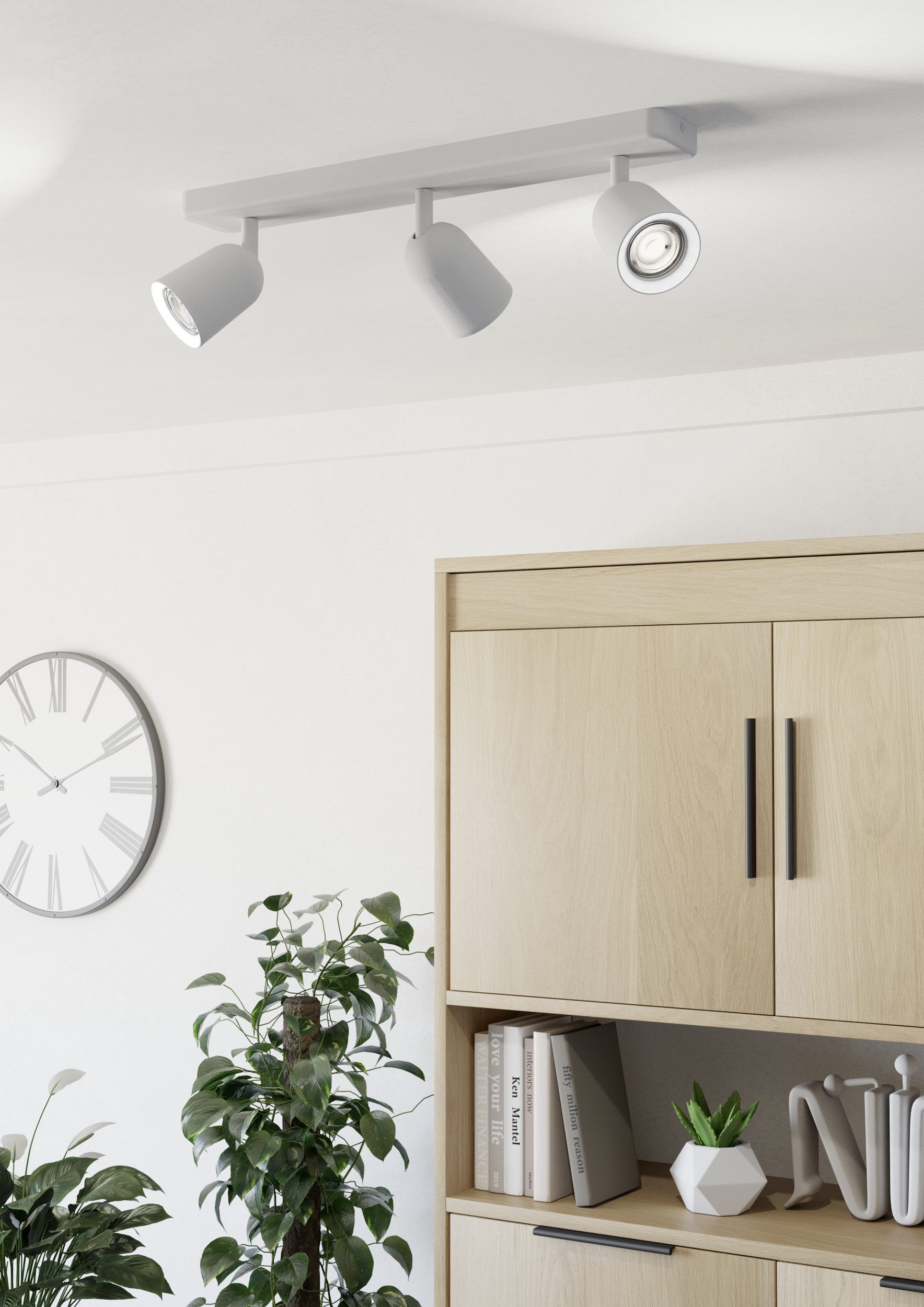 EGLO Deckenspot CAMALDOLI Spotlampe - Stahl - GU10 - 3X10W - IP20, ohne Leuchtmittel, Wandleuchte, Wandspot, schwenkbar, Strahler, L52 x B4,5 x H11,5 cm