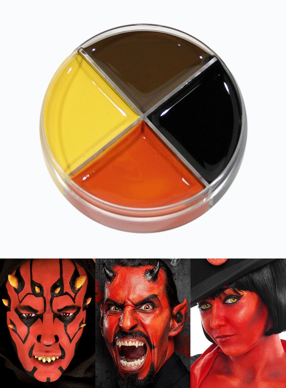 Theaterschminke Make-up Schminke 4Farben - für Fasching Halloween