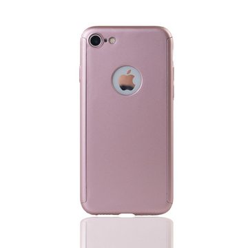 König Design Handyhülle Apple iPhone 7, Apple iPhone 7 Handyhülle 360 Grad Schutz Full Cover Rosa