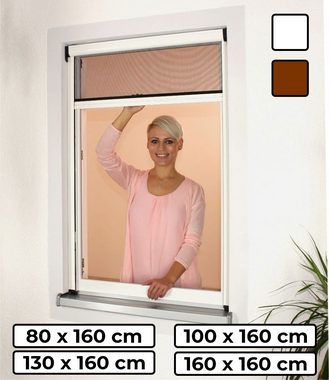 Nematek Insektenschutz-Tür Aluminium Insektenschutz Rollo für Fenster bis maximal 160 x 160 cm