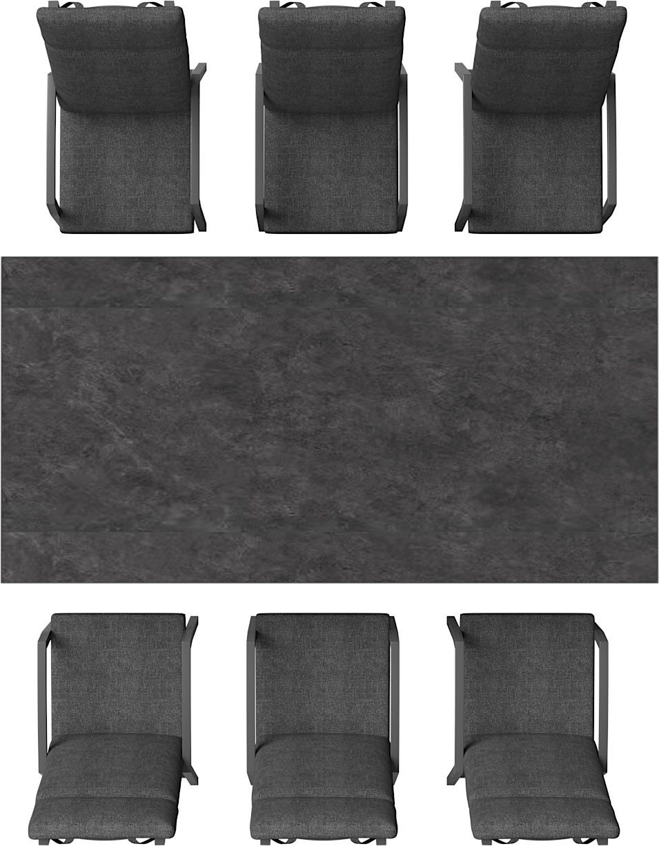 OTTO home Garten-Essgruppe Maruja, (Set, 13-tlg., 6x Sessel, 6x Auflage, 1x Tisch), bestehend aus 1 Tisch, 6 Stühlen und 6 Sitzauflagen