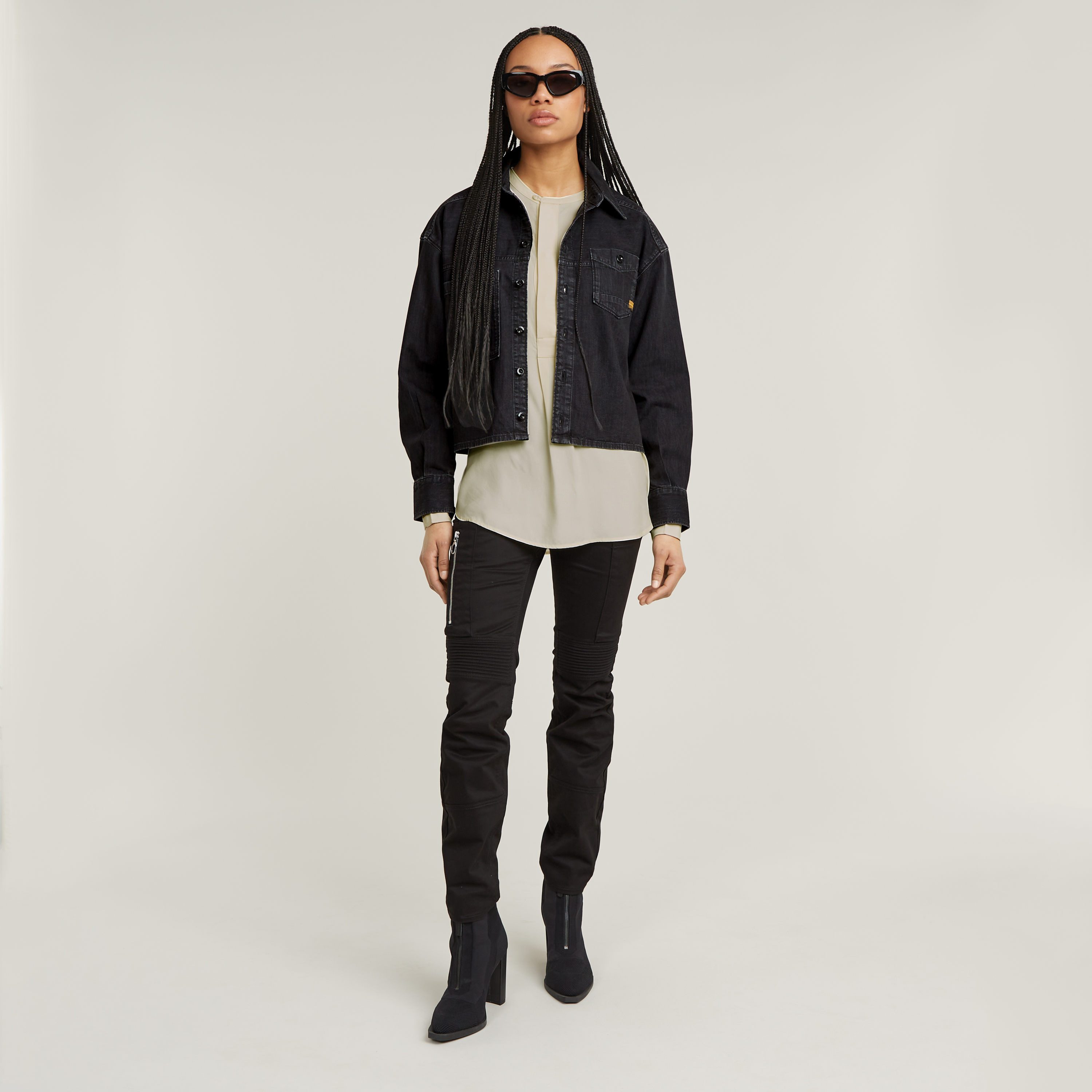 G-STAR Langarmbluse Half Placket Top ls wmn mit verdeckter Knopfleiste