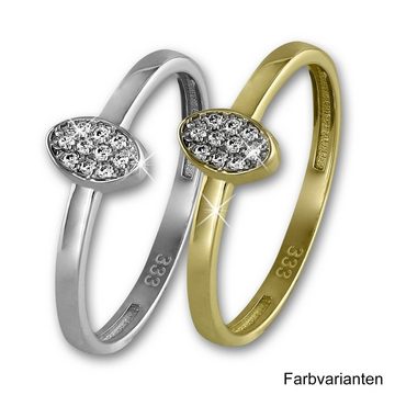 GoldDream Goldring GDR507YX GoldDream Gelbgold Damenring Oval 8Kt (Fingerring), Damen Ring Oval aus 333 Gelbgold - 8 Karat, Farbe: gold, weiß