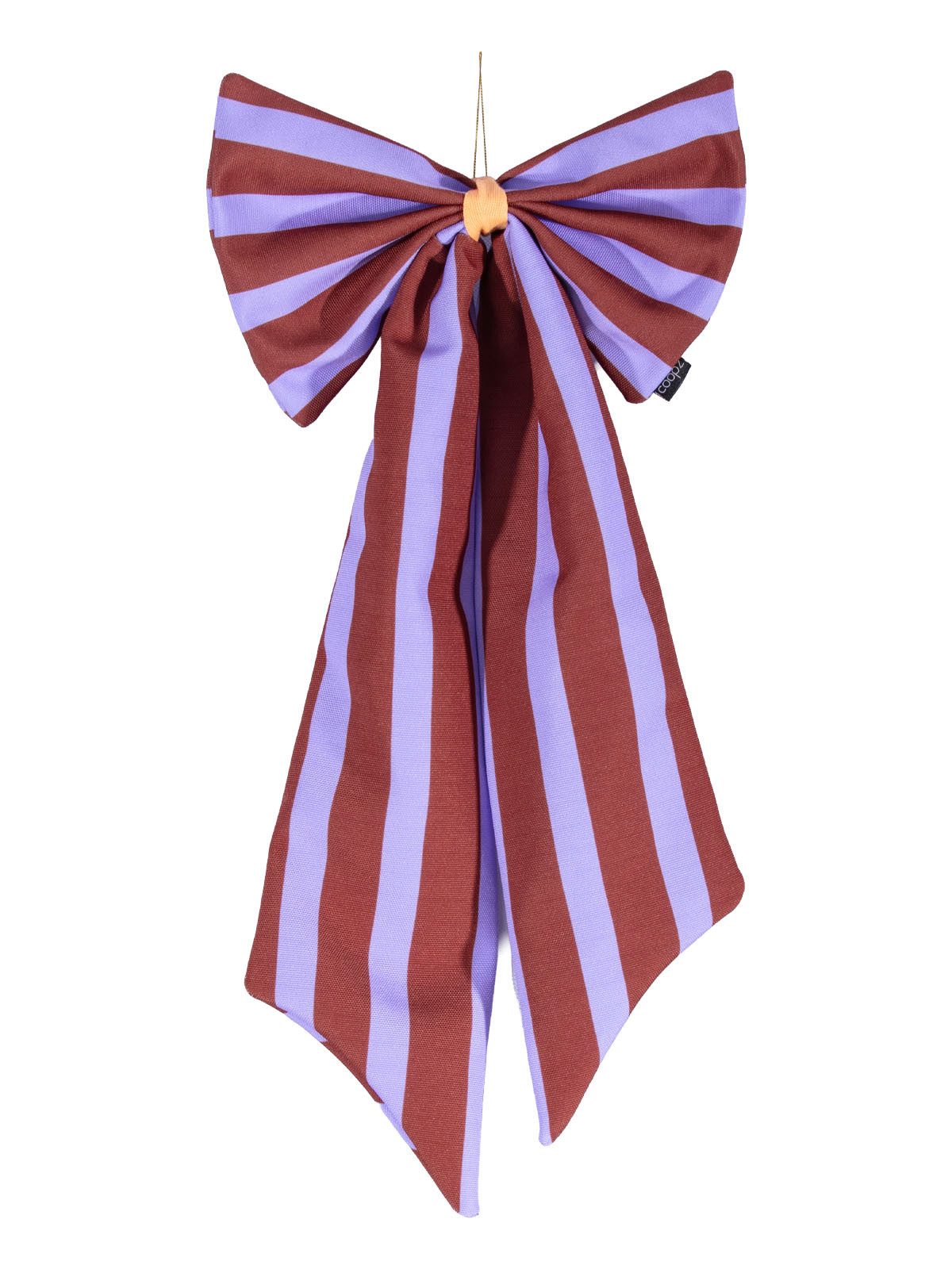 coopz Weihnachtsbaumschleife Schleife Canvas braun/flieder breit gestreift