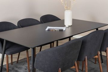 ebuy24 Essgruppe SilarBL180 Essgruppe Esstisch schwarz und 6 Arch E, (7-tlg)