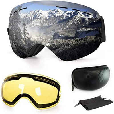 YI Skibrille Anti-Fog Snowboard Skibrille,100% UV-Schutz,Abnehmbare Linse
