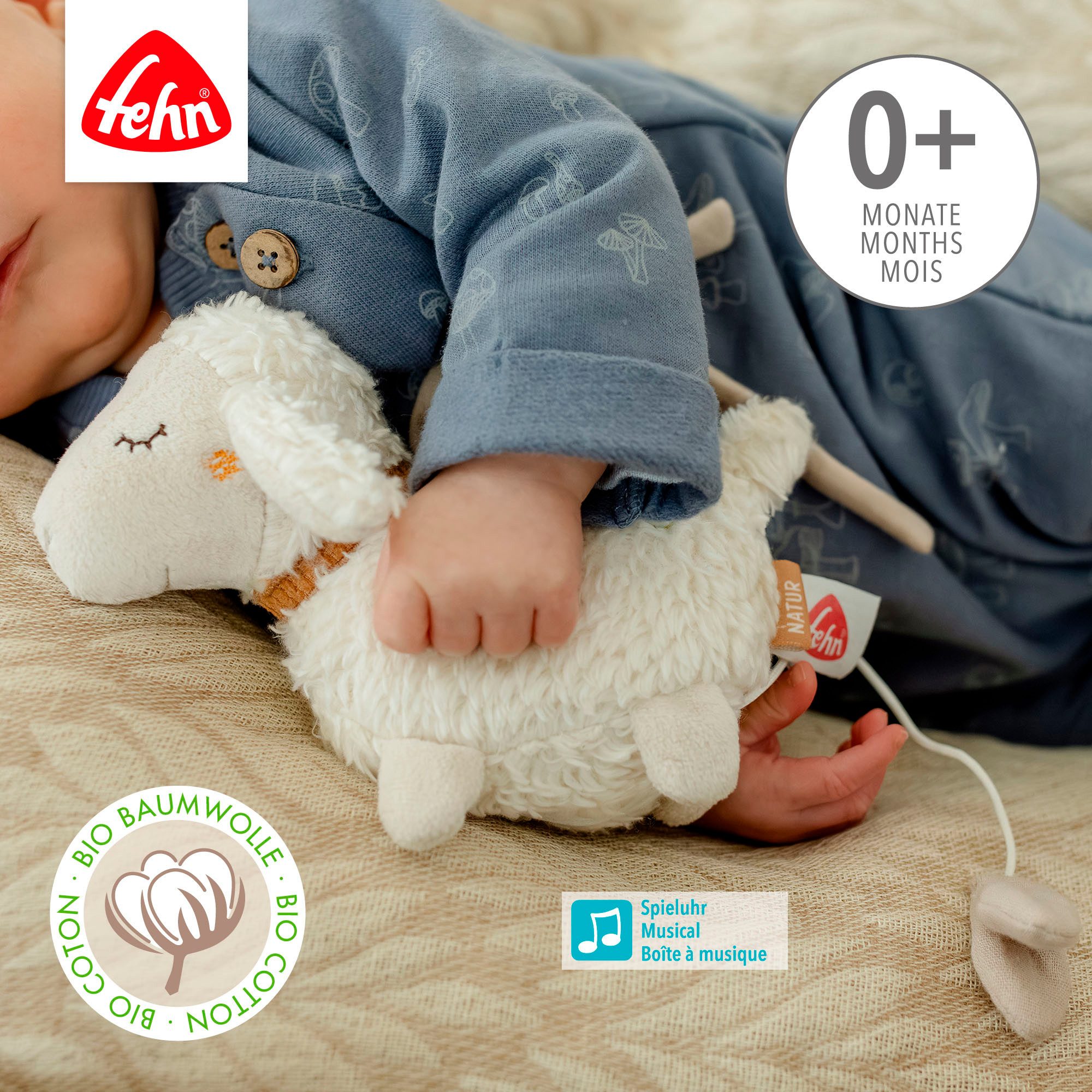 Fehn Spieluhr fehnNATUR, Mini-Spieluhr Schaf