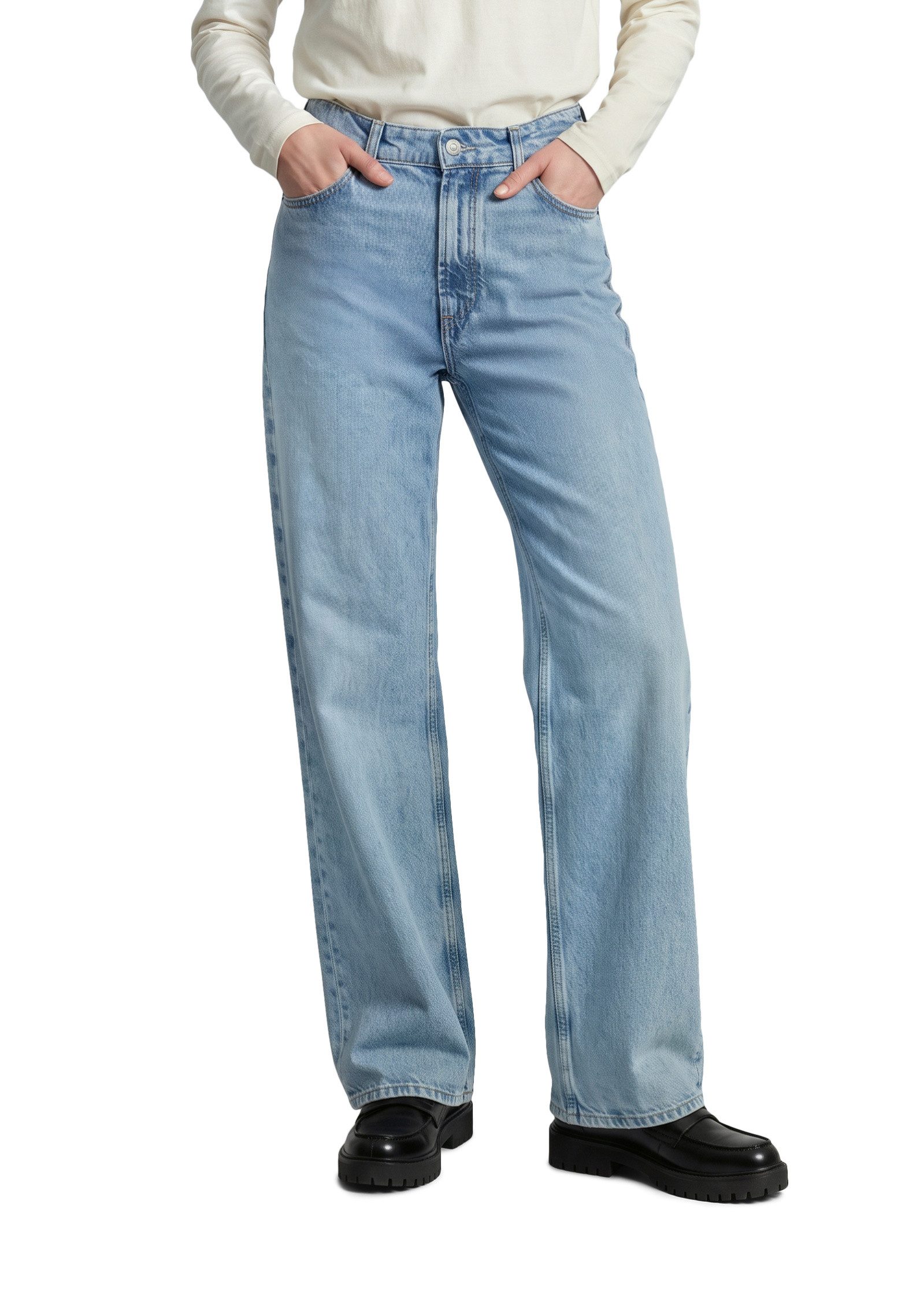 Marc O'Polo DENIM Weite Jeans aus leichter Bio-Baumwoll-Qualität