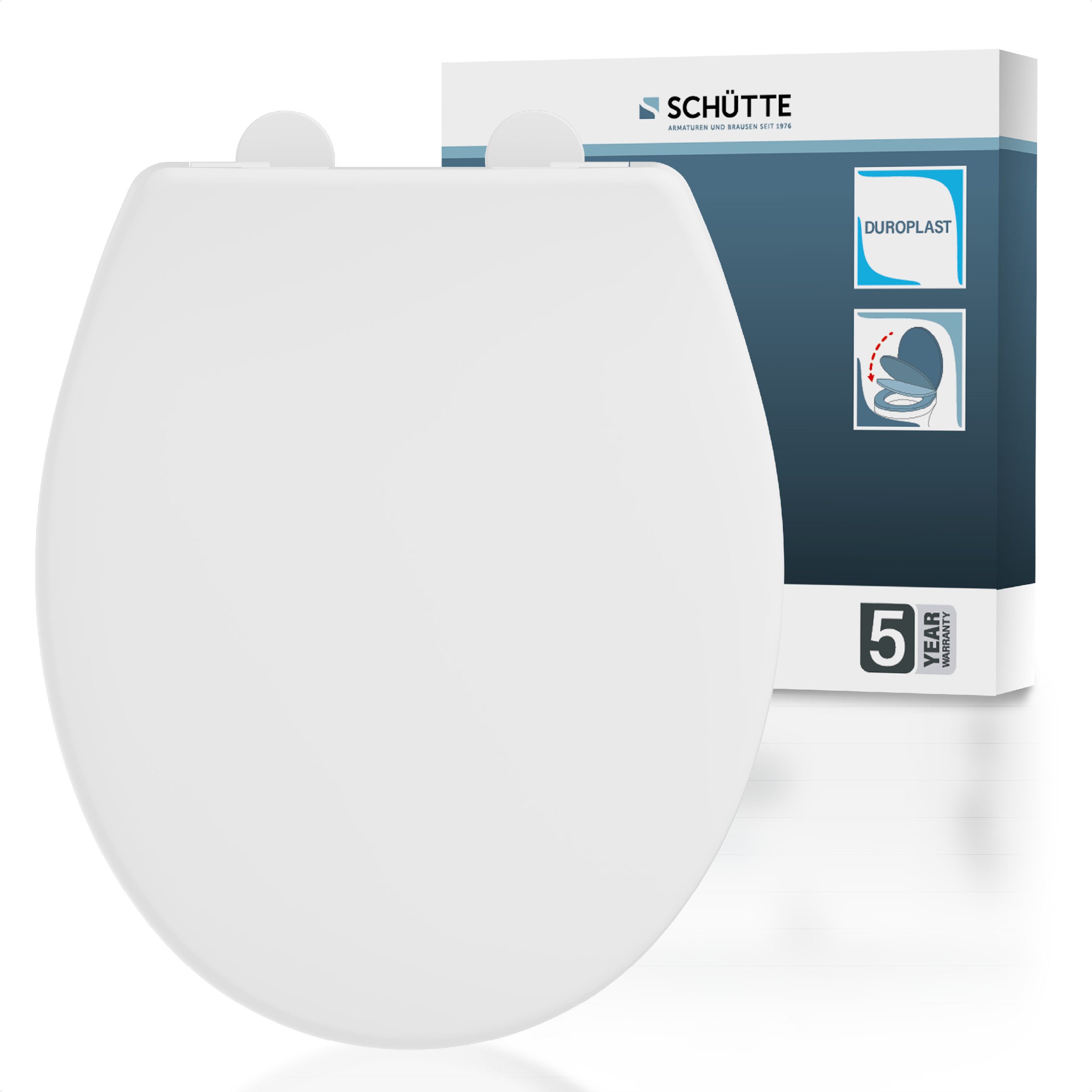 Schütte WC-Sitz WHITE, Duroplast, WC-Sitz, Absenkautomatik, belastbar bis 250 kg