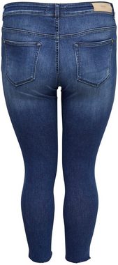 ONLY CARMAKOMA Skinny-fit-Jeans CARWILLY REG SKINNY ANK JEANS mit Fransensaum