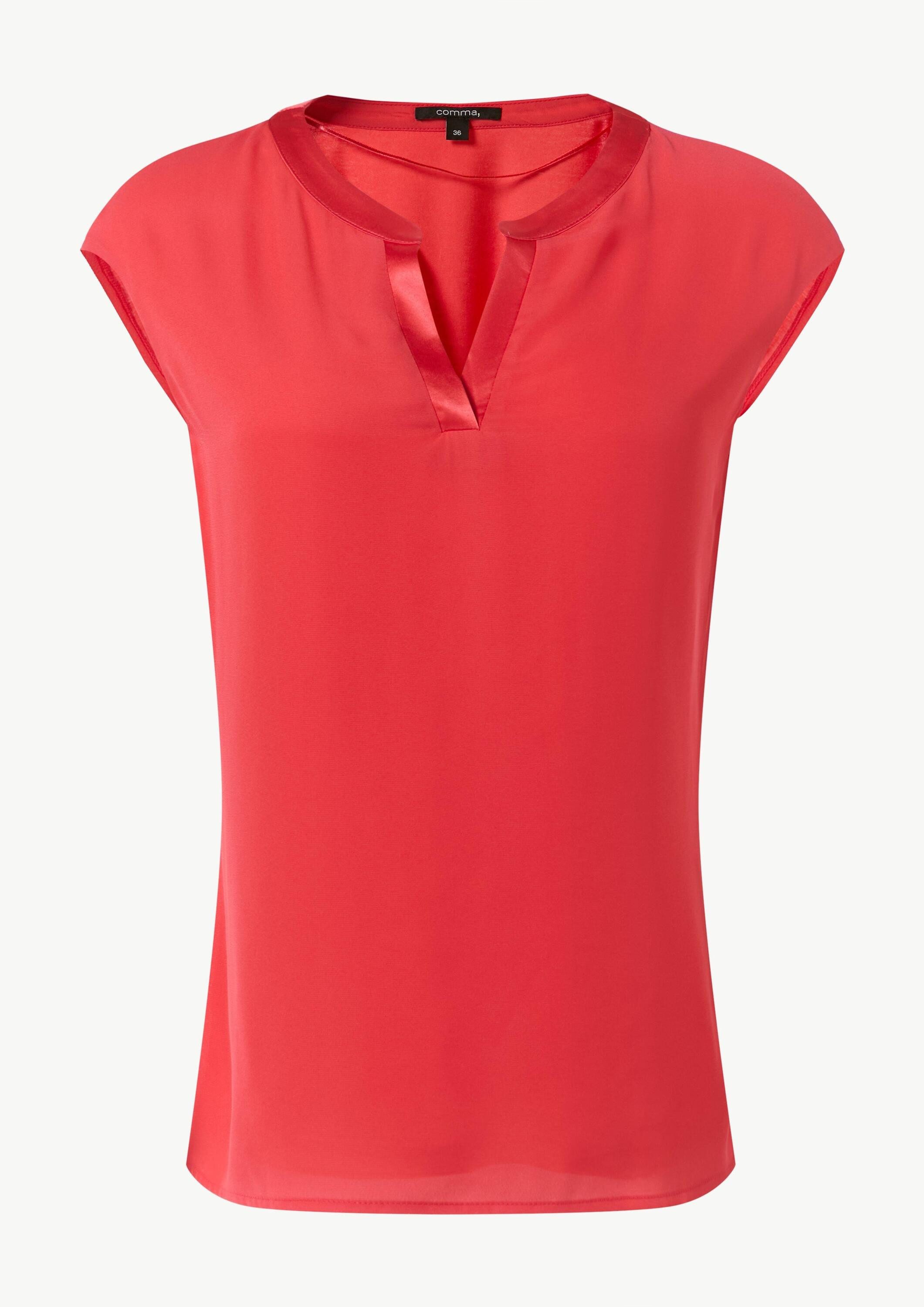 comma Kurzarmshirt T-Shirt T-Shirt mit Tunika-Ausschnitt