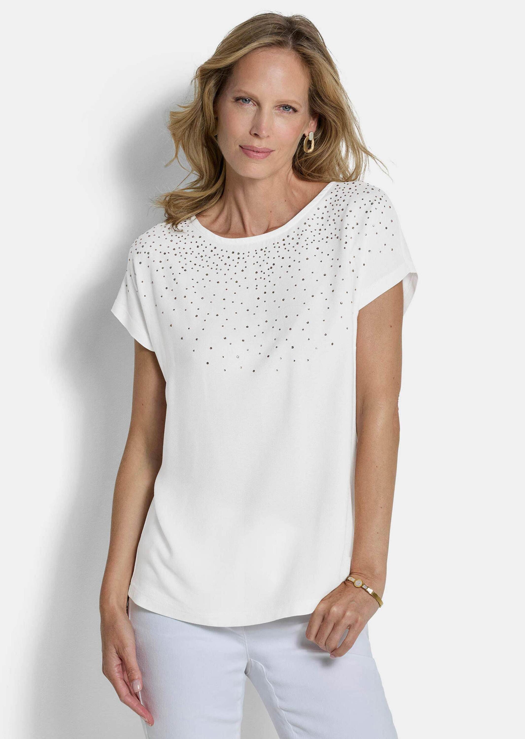 T-Shirt Jerseyshirt mit Glitzersteinen