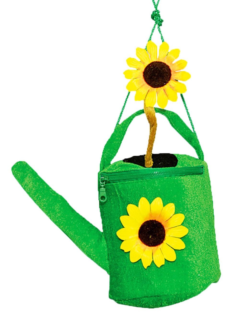 Das Kostümland Kostüm Handtasche Gießkanne mit Sonnenblumen, Grün