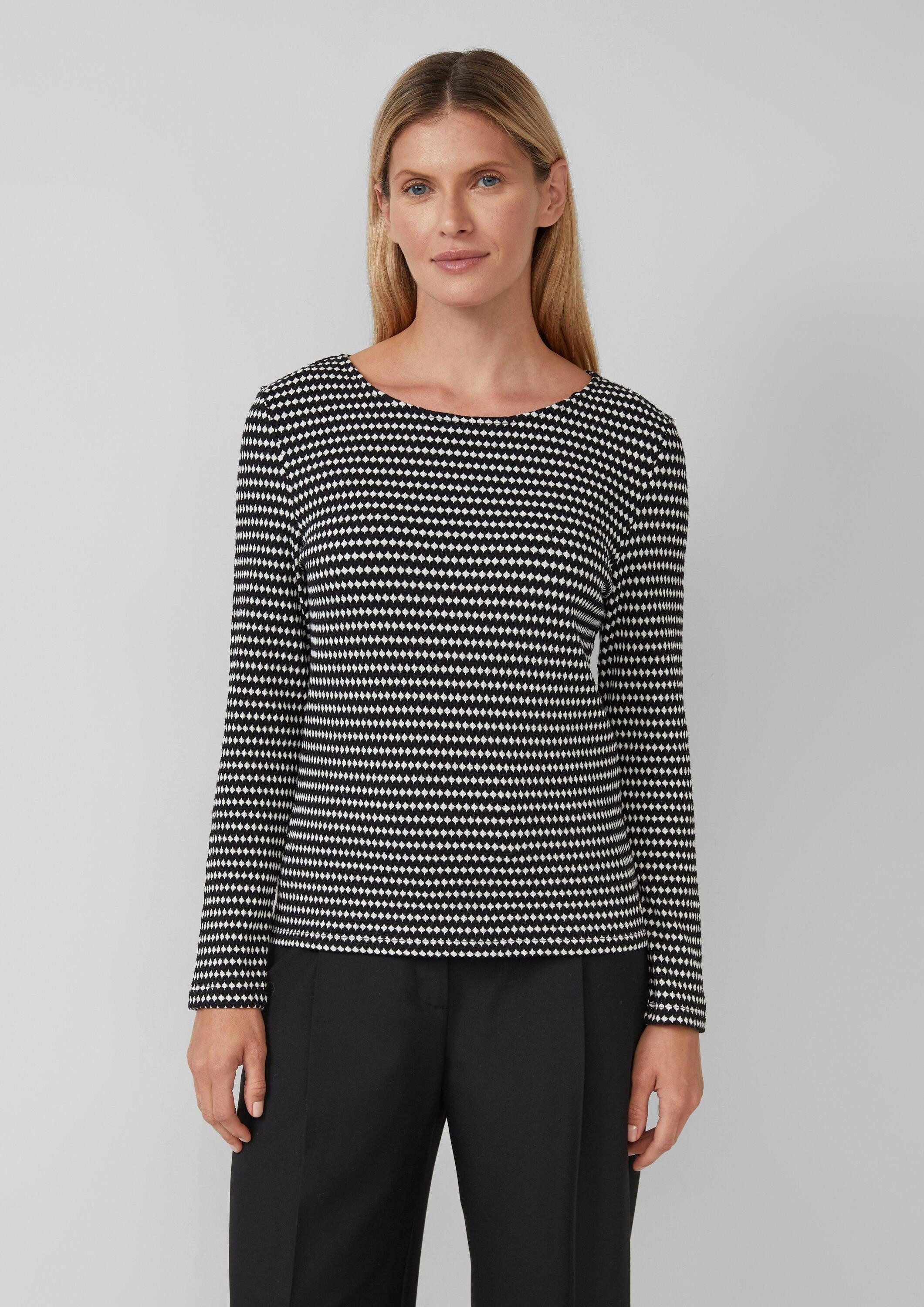 s.Oliver Langarmshirt T-Shirt Bicolor-Shirt mit Strukturmuster günstig online kaufen