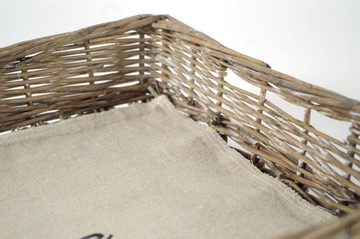 Kobolo Tablett Serviertablett mit Textil Schriftzug HOME, Weide