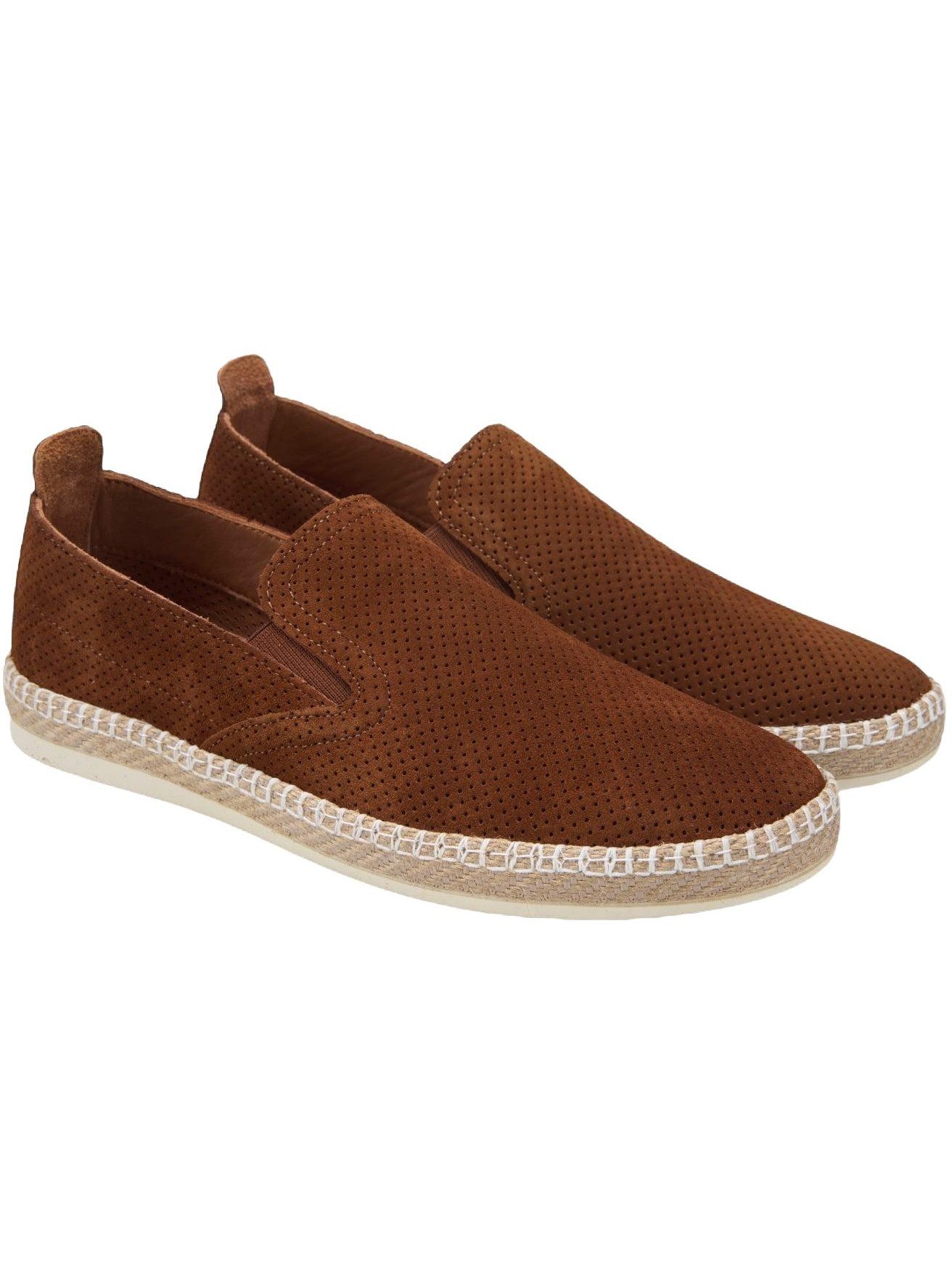 Desa Desa Herren-Slipper aus Wildleder – Flacher Absatz, ohne Verschluss Daunenschuh