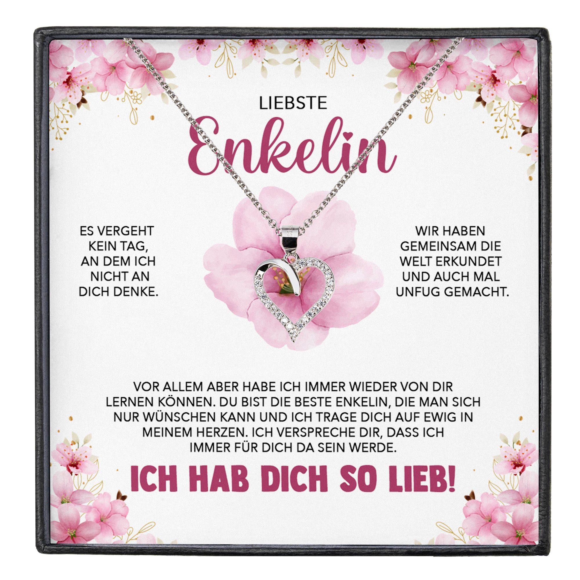 Schmuckset Unsere Enkelin Geschenk von Oma Opa Herz Halskette Mädchen Frauen