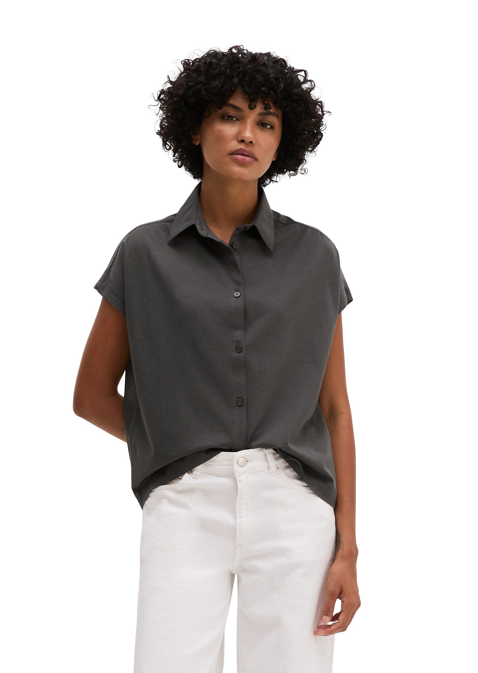 Marc O'Polo Kurzarmshirt aus Material-Mix