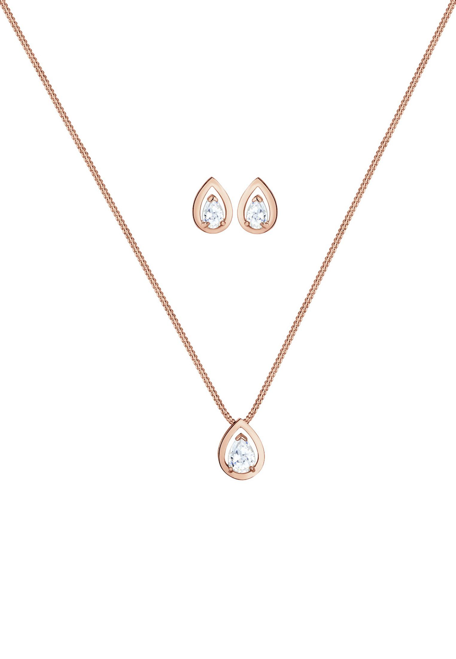Elli Schmuckset Set Tropfen Zirkonia Weiß günstig online kaufen