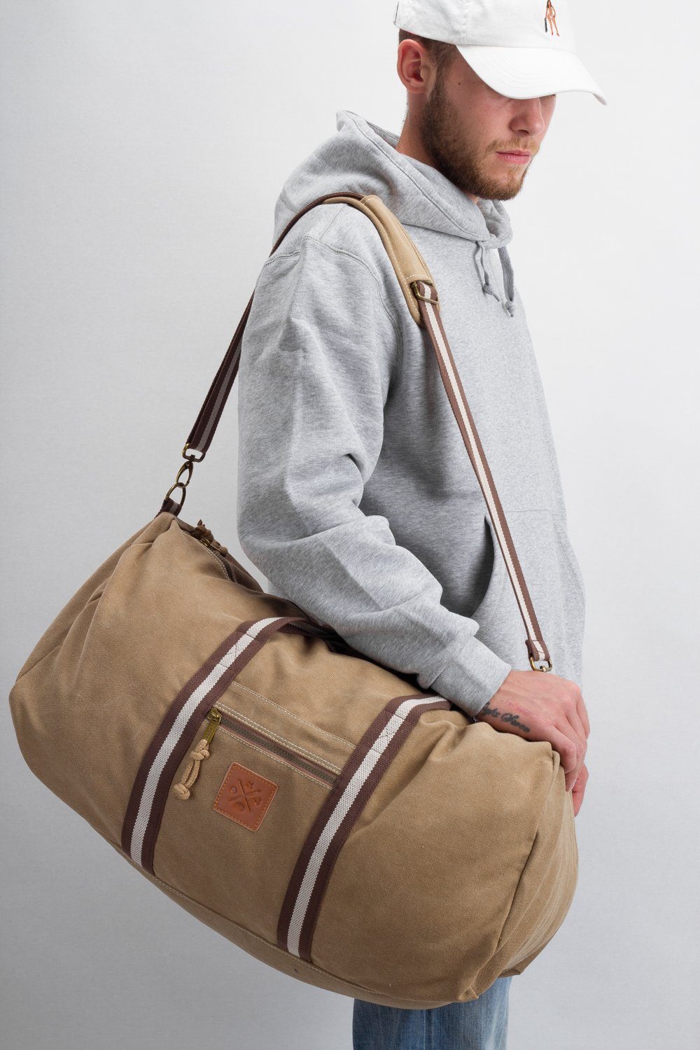 Manufaktur13 Sporttasche Canvas Duffel Bag - Sporttasche, Barrel Bag, Reisetasche, Duffle, 45L Fassungsvermögen