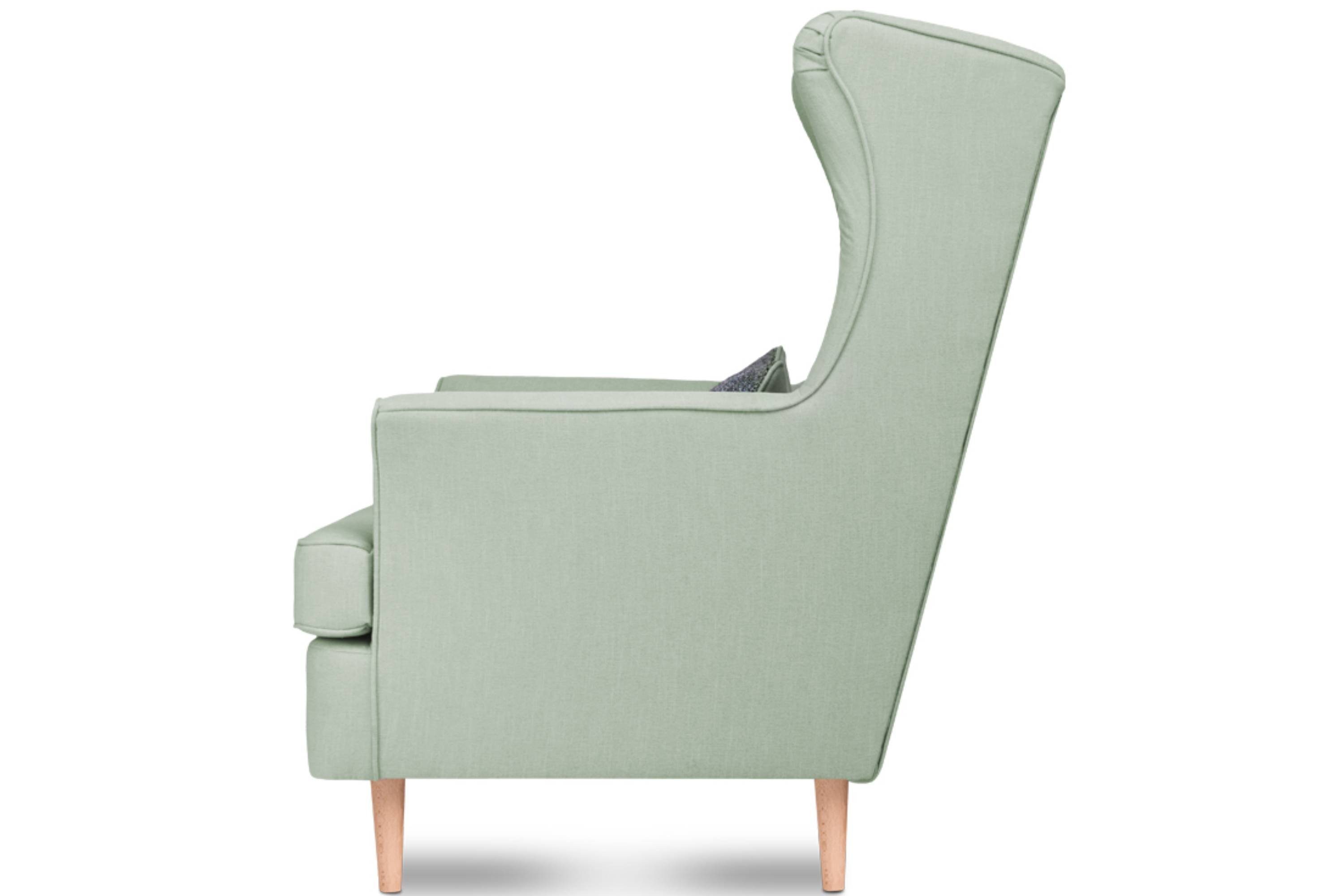STRALIS Sessel, Design, Konsimo zeitloses inklusive Füße, hohe Ohrensessel Kissen dekorativem