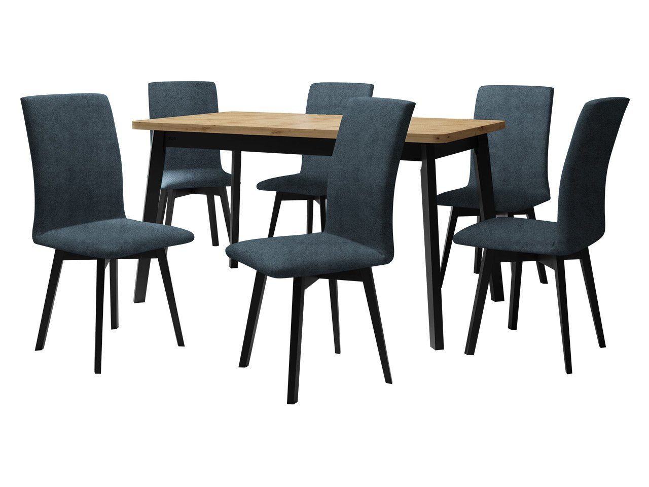 Luna Stühle II), Essgruppe VI, Oslo für sich Tischplatte Tisch unter befinden MIRJAN24 6x Esstisch DR-024, den Einlegeplatte (7er-Set, der