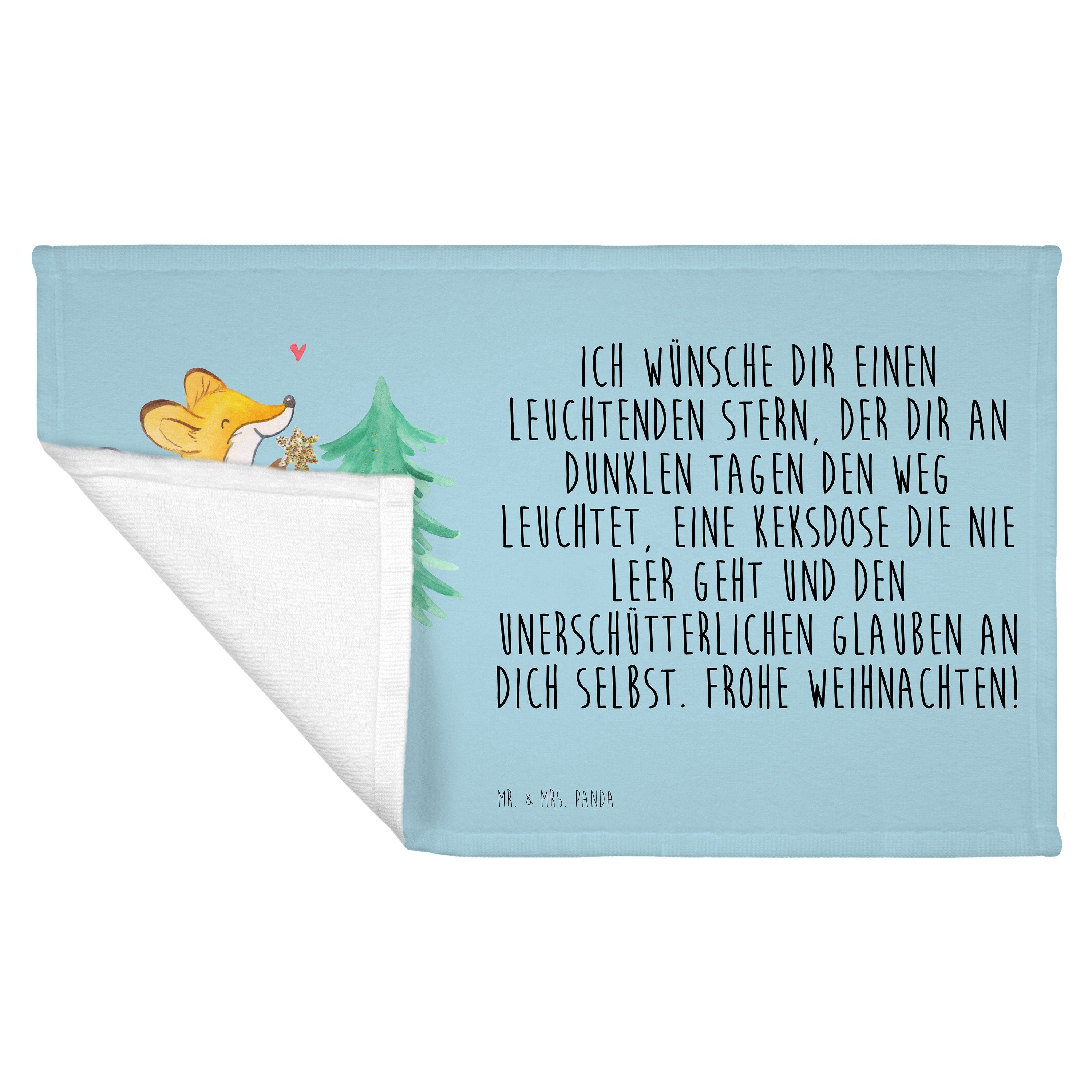 Mr. & Mrs. - Wintermotiv, Panda (1-St) Fuchs Gä, Eisblau Handtuch Geschenk, Frottier, - Weihnachtsbaum