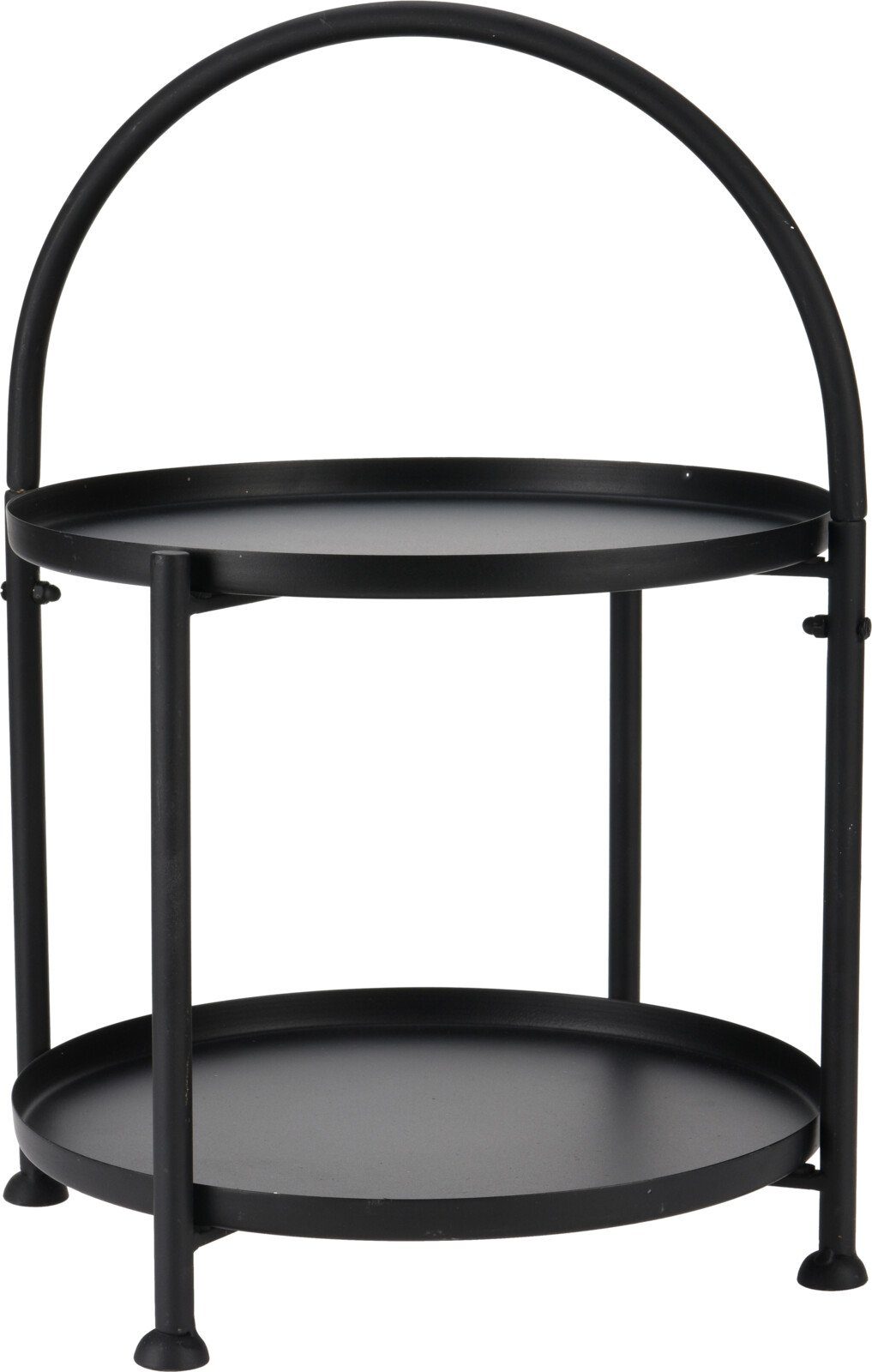 Koopman Beistelltisch Schwarz (1-St), 2 Ablagen, Nachttisch, Kaffeetisch, Sofatisch